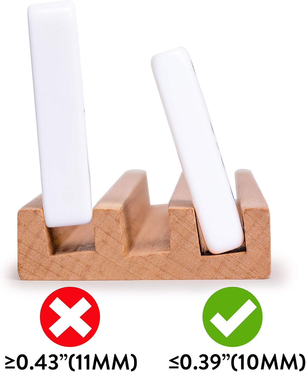 Yellow Mountain Imports Premium Beechwood Domino Racks/Trays (10-Inch) - Set of 4 - Domino Holders for Mexican Train