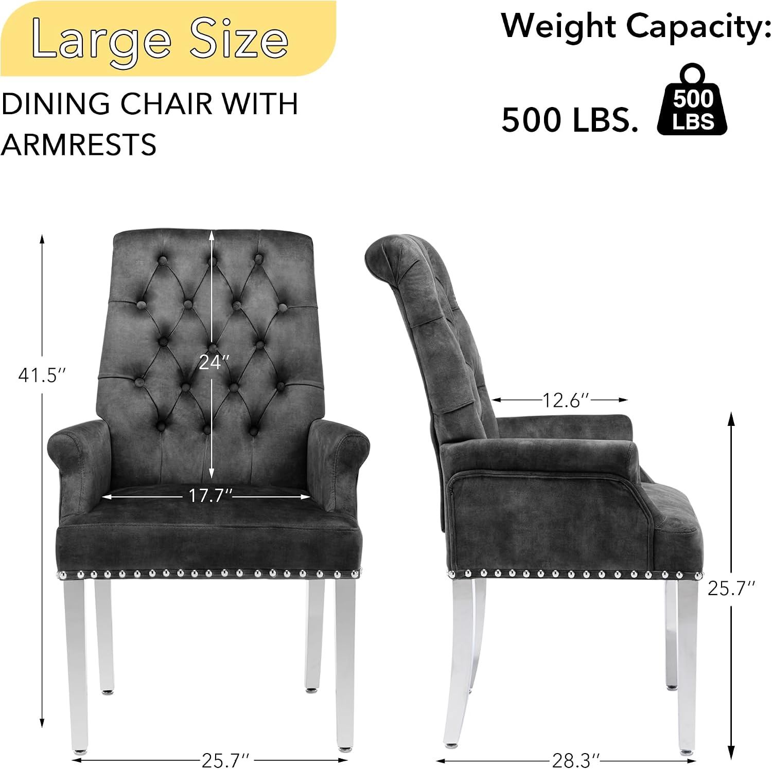 adochr Dining Chairs with Arms,Linen High Back Dining Room Chairs, Beige