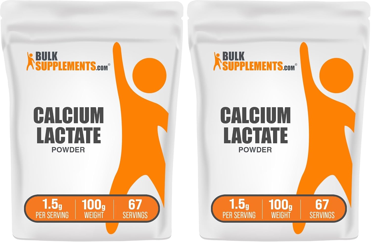 BulkSupplements.com Calcium Lactate Powder - Calcium Supplement Powder, Food Grade - Pure & Gluten Free, 1.5g per Serving, 500g (1.1 lbs) (Pack of 1)
