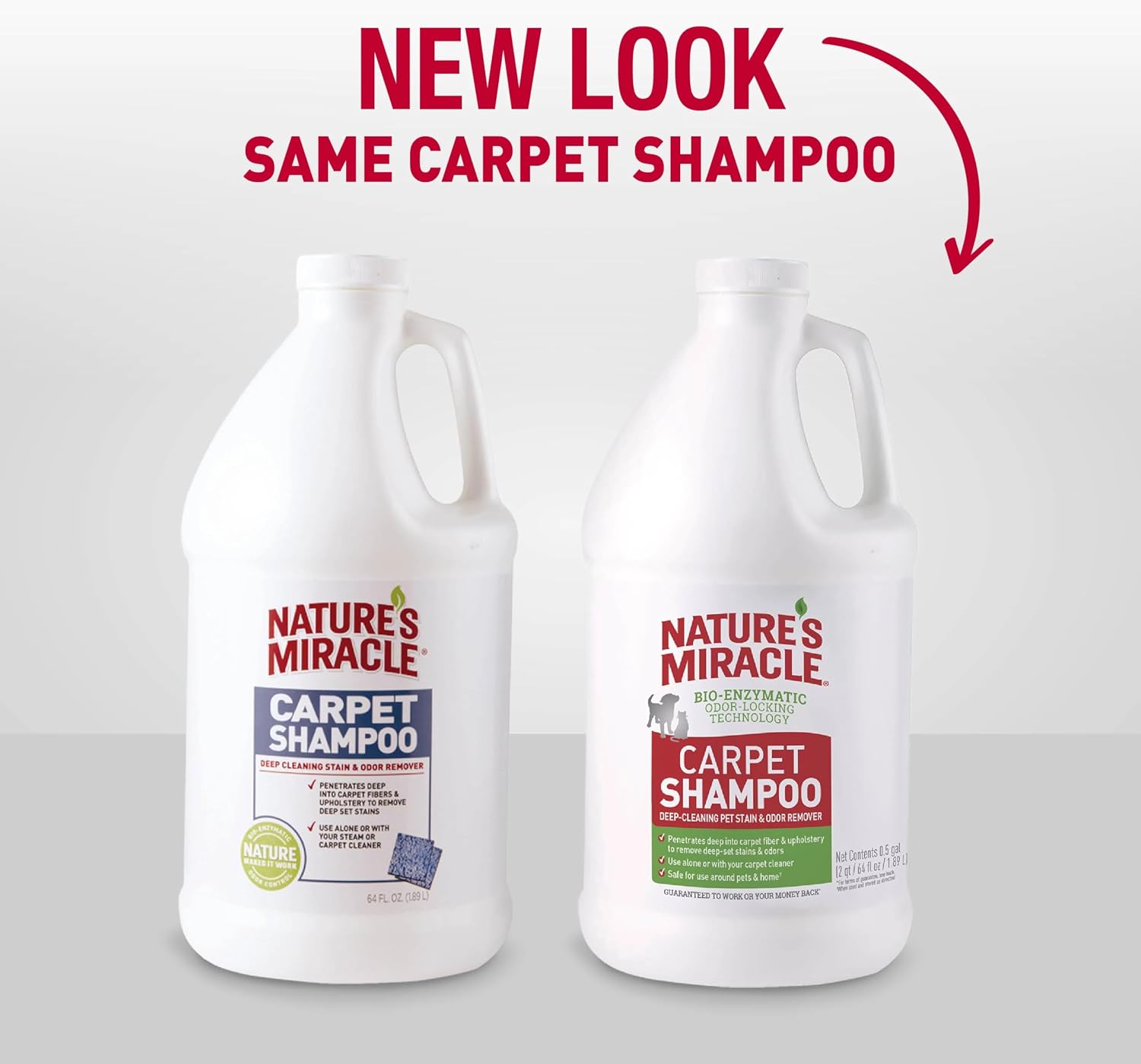 Nature's Miracle Carpet Shampoo Pet Stain & Odor Remover, 64 oz | Bio-Enzymatic Formula Removes & Deodorizes Deep-Set Pet Stains, For Water-Based Carpet Cleaners, Use on Carpet & Upholstery