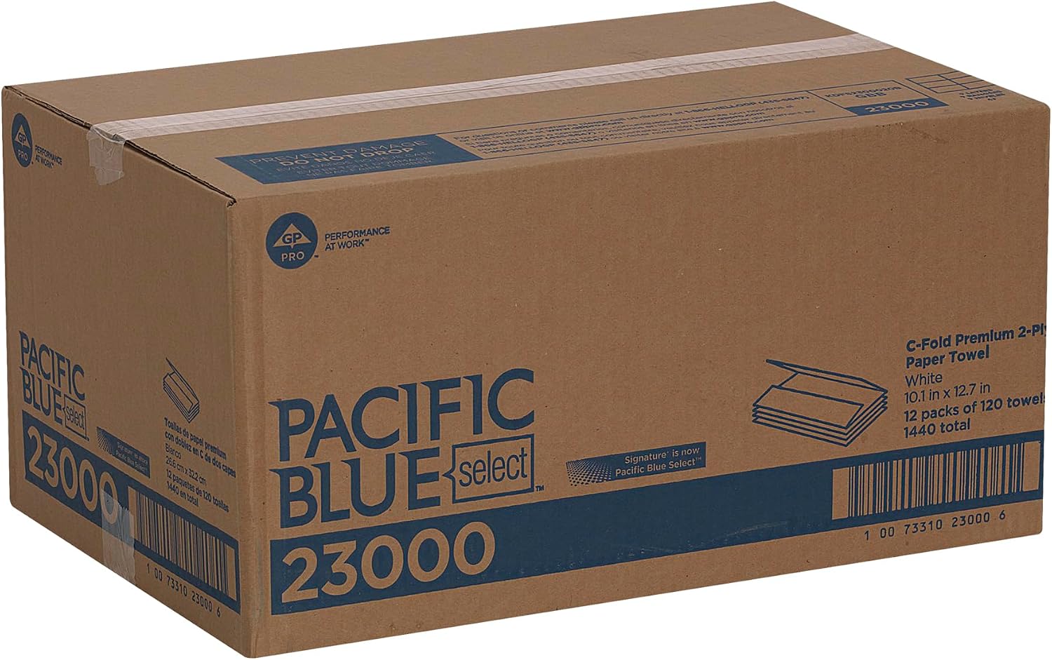 Pacific Blue Select by Georgia-Pacific PRO C-Fold Premium 2-Ply Paper Towels, White, 3.6” Folded Width, 120 Towels Per Pack, 12 Packs Per Case, 23000 | 1440 Sheets Total, 120 Sheets Per Unit, White, High Absorbency, Soft Feel, Dispenser Compatible, Comme…