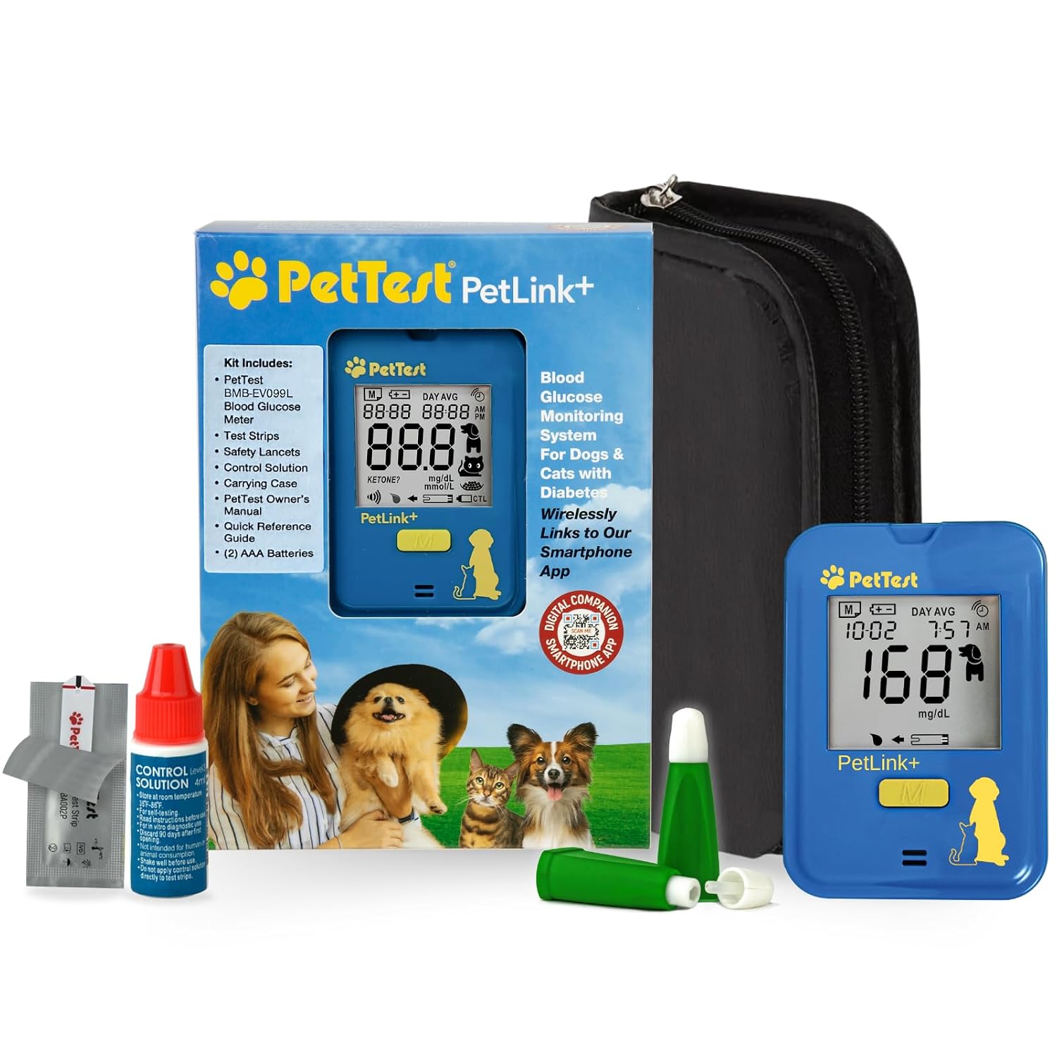 PetTest Genteel Glucose Monitor Kit for Dogs and Cats, Pain-Free Testing