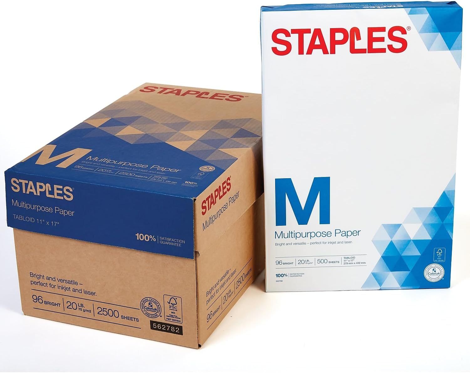 Staples 11-Inch X 17-Inch Multipurpose Paper 20 Lbs. 96 Brightness 500/Ream