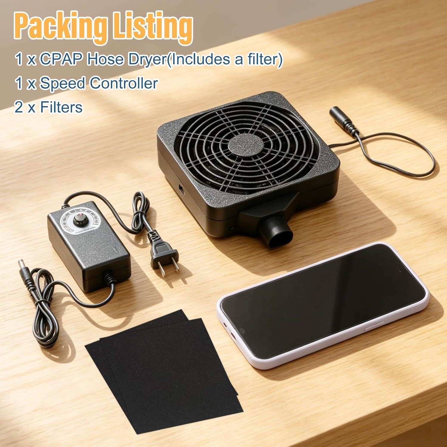 9 Pack CPAP Cleaning Kit for Hose & Mask, with Speed Control Hose Dryer, Collapsible Wash Basin & Hose Hanger, 7ft Cleaning Brush, CPAP Cleaning Supplies with Storage Bag, for 22mm & 15mm Tube