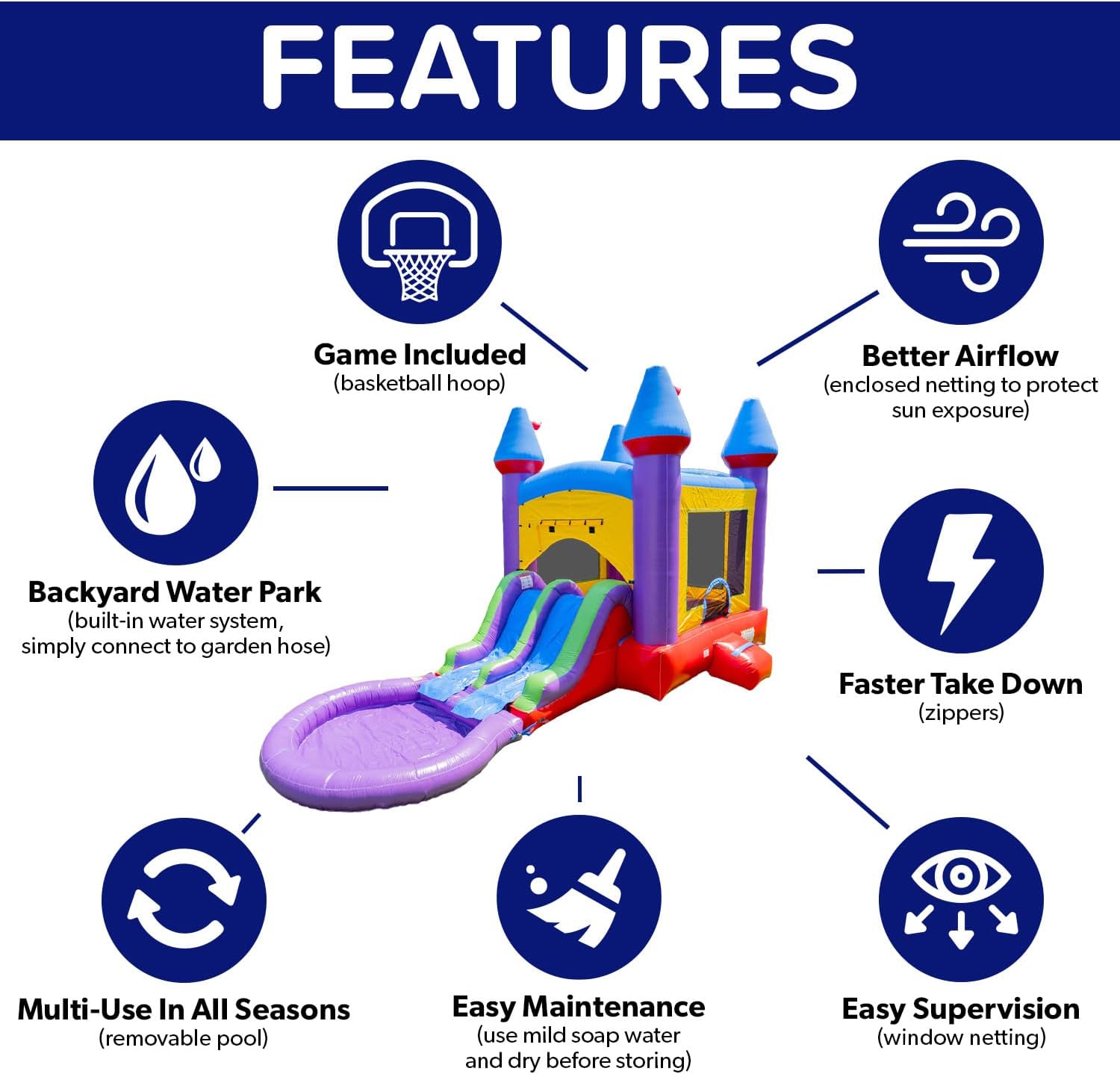 14x18 Jelly Bean Commercial Inflatable Bouncer Dual Slide Pool