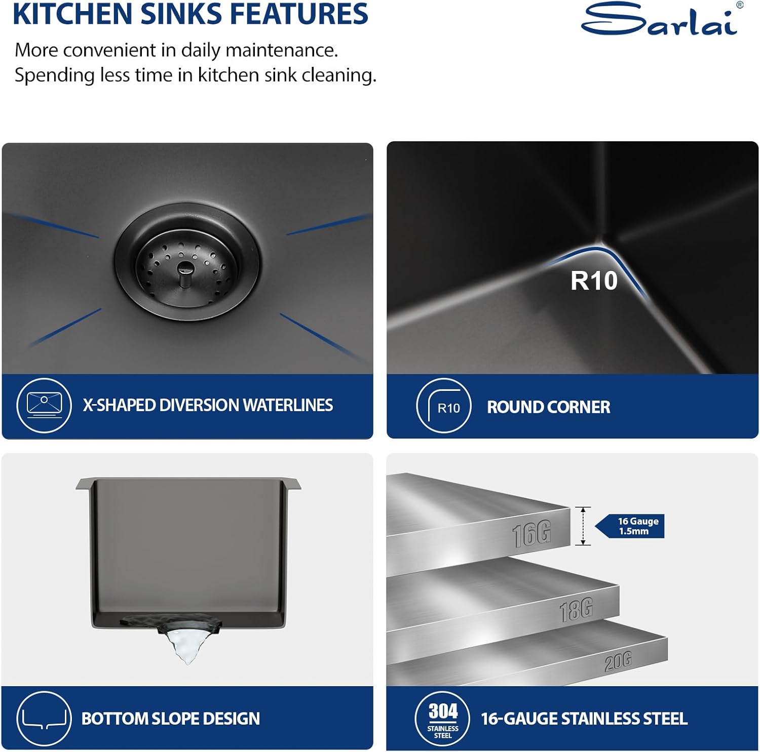 Sarlai 21 Inch Undermount Laundry Sink 21x18x12 Inch Undermount Laundry Utility Sink Deep Single Bowl 16 Gauge Stainless Steel Laundry Tub Sinks