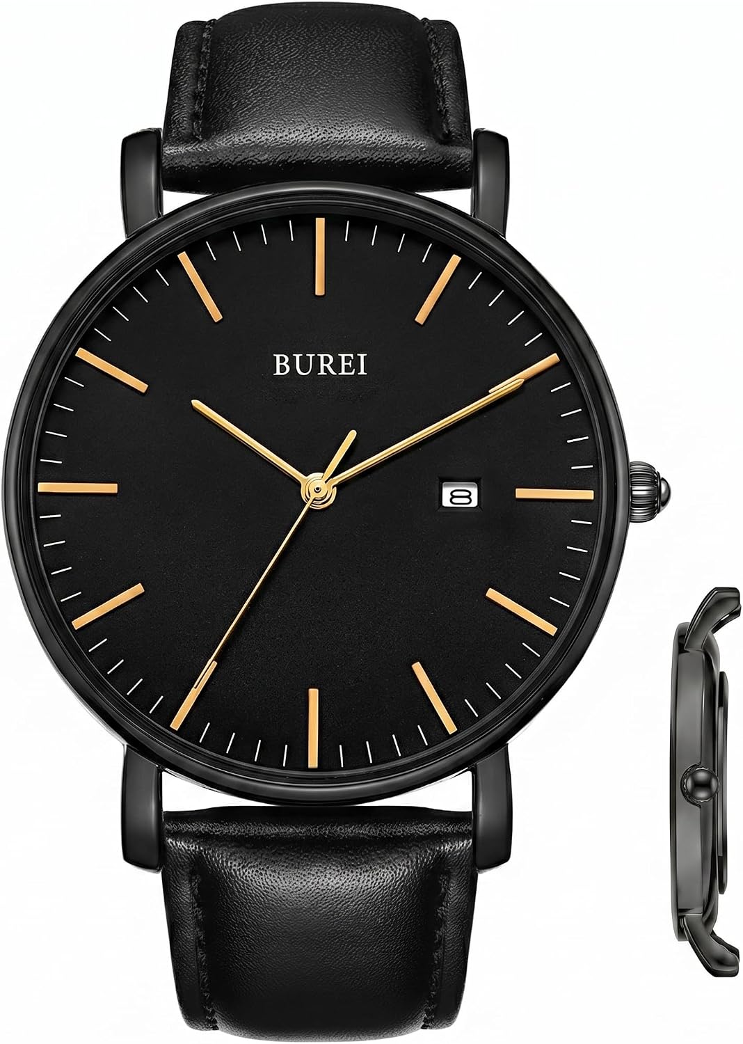 BUREI Men Wrist Watches Fashion Minimalist Thin Analog Quartz Waterproof Watches for Men, Refined Gifts for Men, Boyfriend, Husband, Dad