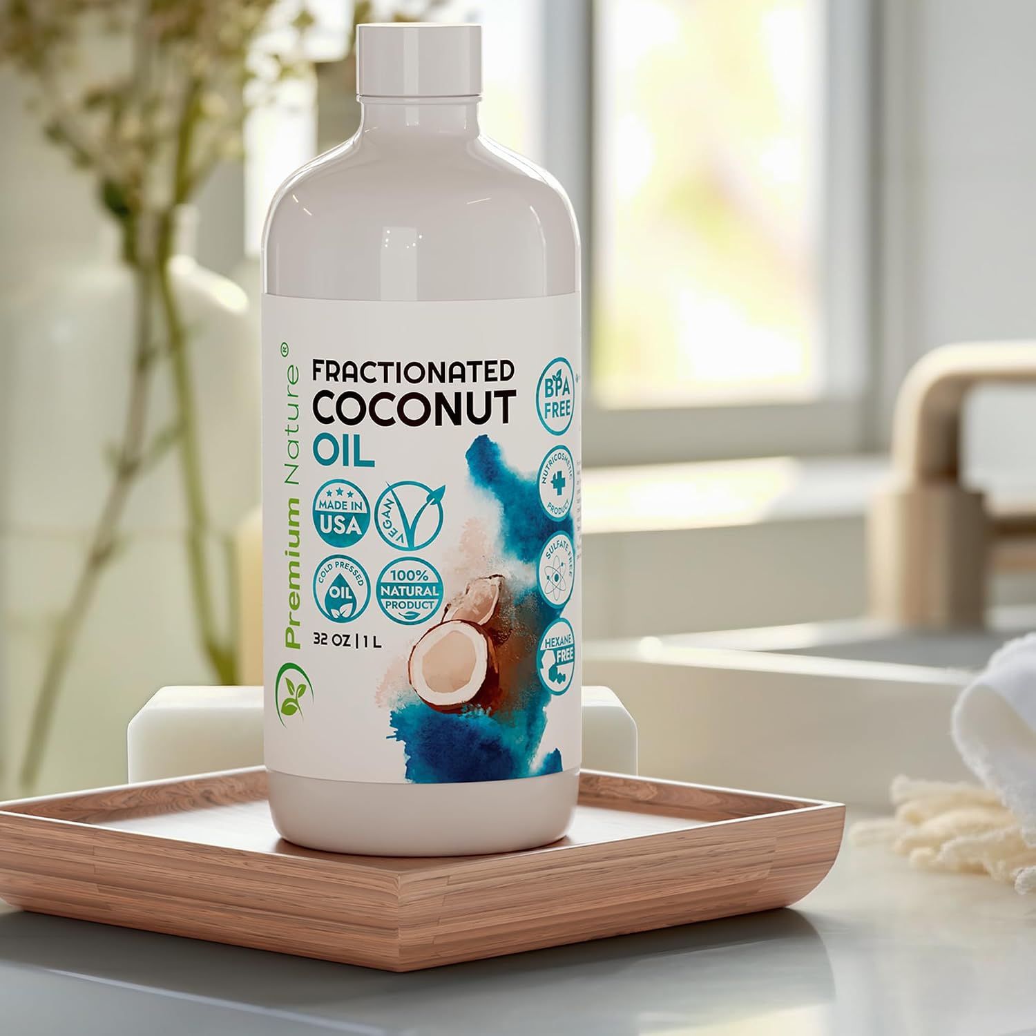 Fractionated Coconut Oil for Skin Moisturizer with Pump Massage Oils Best Carrier for Essential Oils Mixing Body OUL for Dry Skin Moisturizer Natural Oi for Face Hair Body 1 Gallon