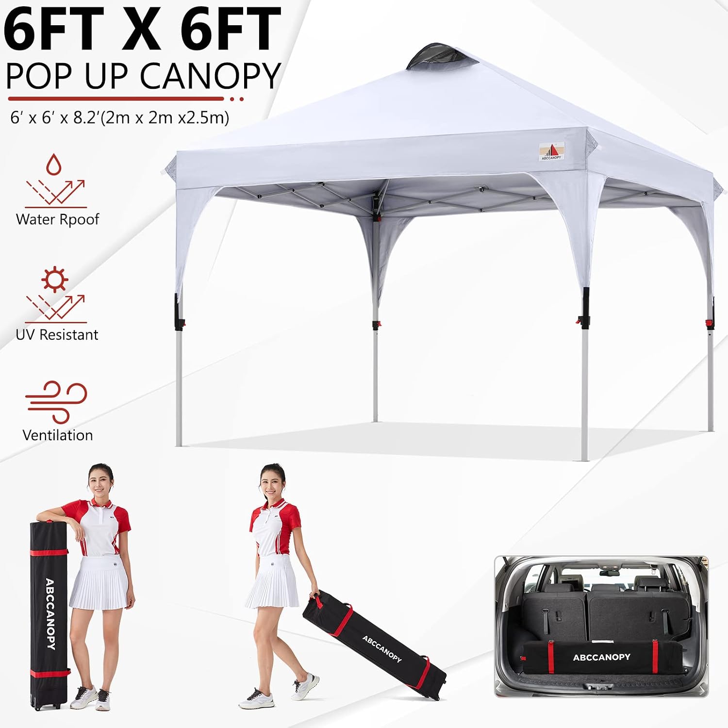 ABCCANOPY Outdoor Pop up Canopy Tent, 10x10 Instant Portable Canopy for Camping, Beach, Backyard,Gray | Water resistant & UV protection canopy, easy setup, with carry bag, ideal for camping, beach, backyard, market events
