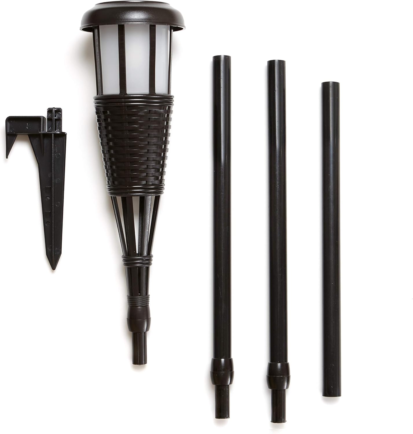 Newhouse Lighting FLTORCH2-B Solar-Powered Flickering Flame Effect LED Outdoor Island Torches for Landscape Lighting, Black Dark Chocolate Finish