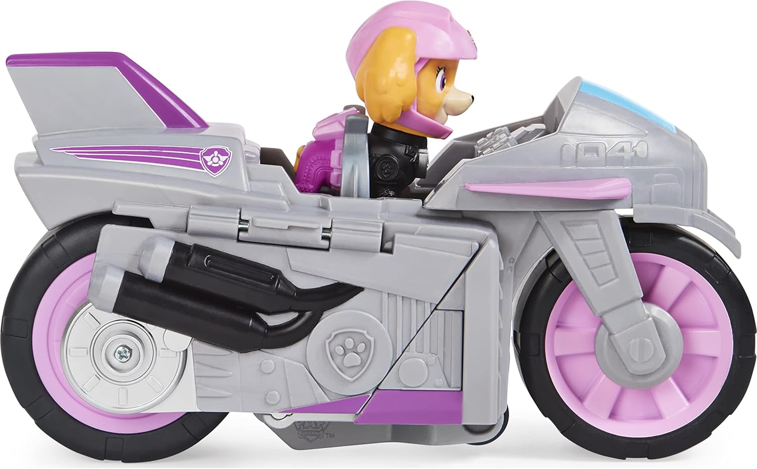 PAW Patrol, Moto Pups Skye’s Deluxe Pull Back Motorcycle Vehicle with Wheelie Feature and Figure
