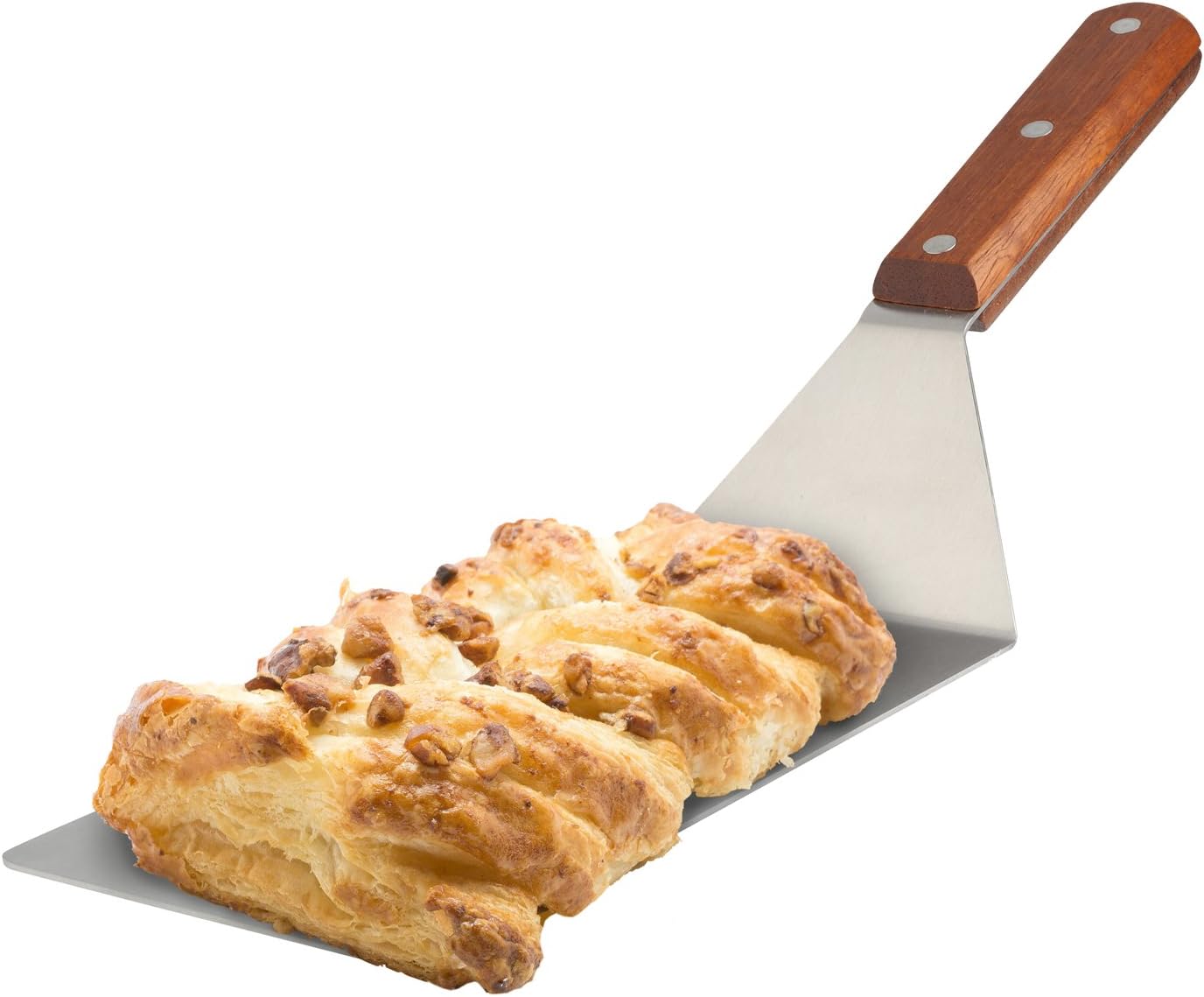 Homi styles Cookie/Brownie Spatula Small Metal Spatula With Merbau Wooden Handle | Heavy Duty Stainless Steel Flipper With Beveled Edges | Small