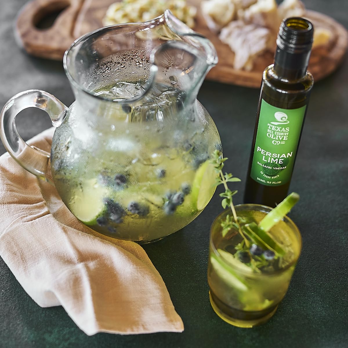White Lemon Balsamic Vinegar - Gourmet Barrel Aged Infused Balsamic Vinegar - Great for Dressing Dipping Glazing - No Artificial Flavors or Added Sugar - Made in Texas (8.5 oz)