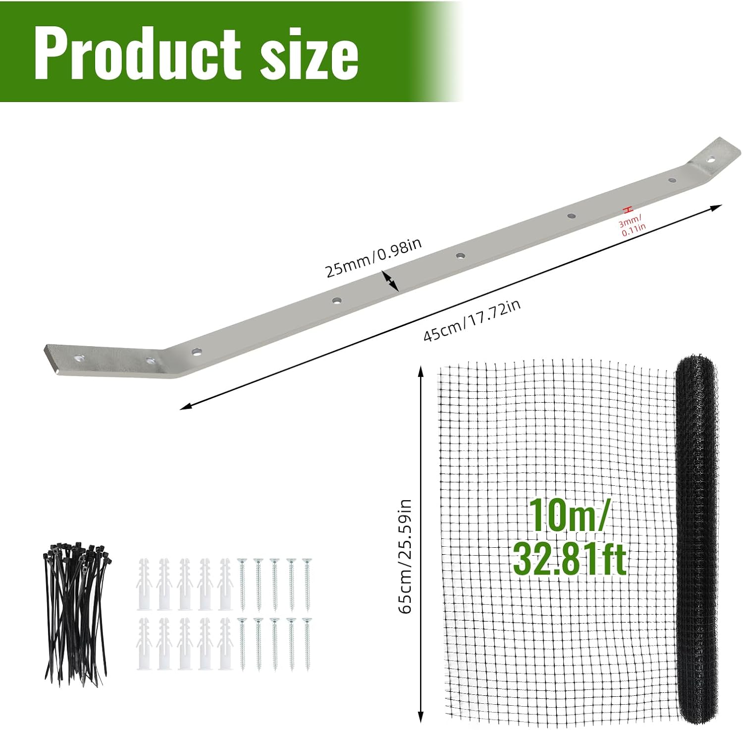 Cat Fence Retrofit System Curved Fence Extenders Anti-Climb Jump Outdoor Barrier Galvanized Steel Toppers & Poly Mesh Containment Barrier for Wood