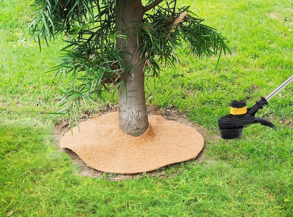 Envelor 20 pcs Coconut Fibers Mulch Ring 4 Inches Tree Protector Mat Coconut Mulch Cover Natural Coconut Fiber Weed Control Rings, Tree Ring Plant Cover for Indoor Outdoor Plants, Pot, Landscaping