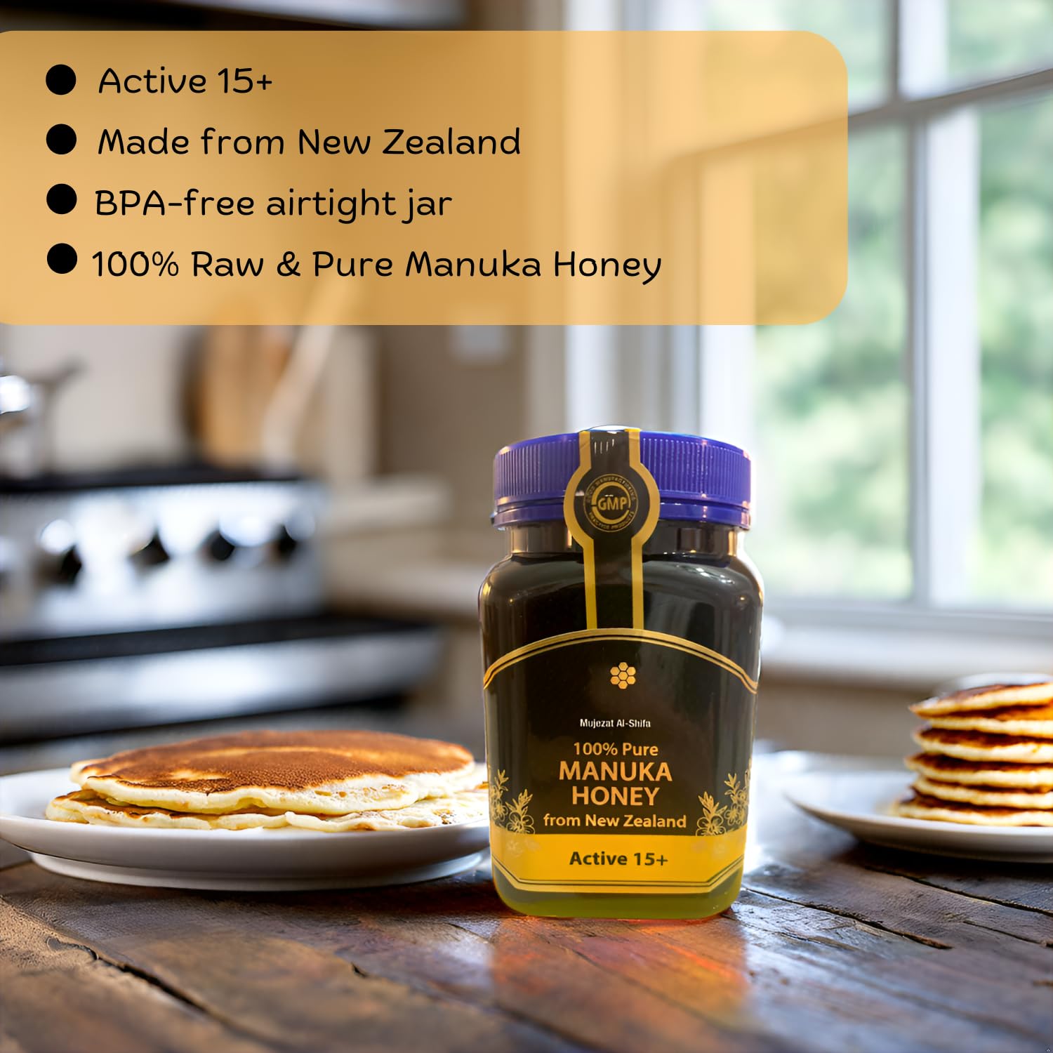 Authentic Mountain Sidr Honey - Jujube Honey, Supports Mental Health, Memory and Cognition, 100% Natural, Raw Liquid Honey, Gluten Free (500g / 17.6oz)