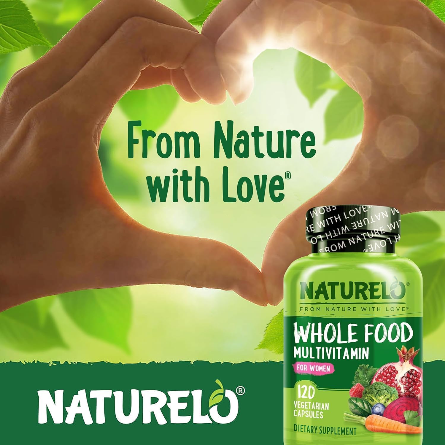 NATURELO Whole Food Multivitamin for Women - with Vitamins, Minerals, & Organic Extracts - Supplement for Energy and Heart Health - Non GMO - 120 Vegan Capsules | Women's Multivitamins with Vitamins, Minerals, Organic Extracts for Energy and Heart Health…