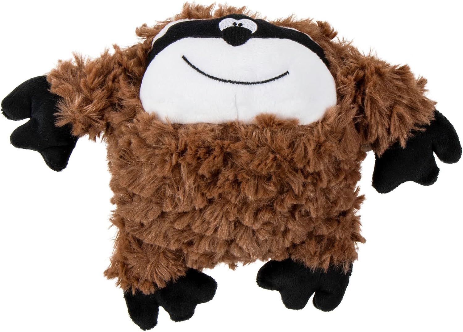 goDog Checkers Just for Me Skinny Cow Squeaky Plush Dog Toy, Chew Guard Technology - White, Mini
