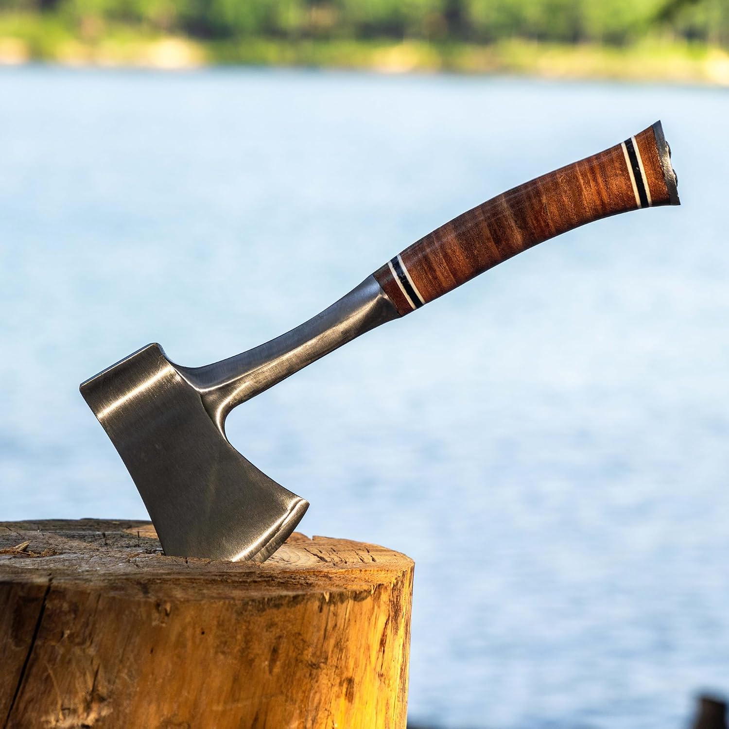 ESTWING Sportsman's Axe - 14" USA Made Special Edition Camping Hatchet with Forged Steel Construction & Genuine Leather Grip - E24ASEA | Made in USA, Outdoor Versatility, Genuine Leather Grip, Forged In One Piece, Heavy Duty Sheath
