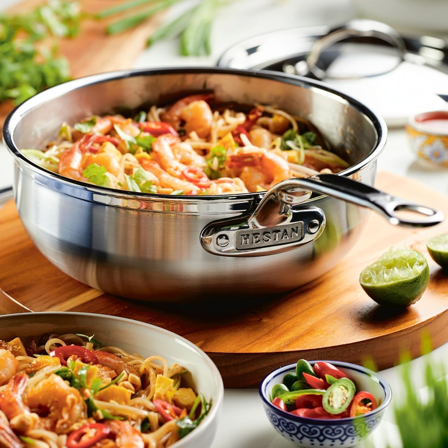 Hestan ProBond Forged - Professional Clad Stainless Steel All-In-One Pan, 5 Quart, with Helper Handle, Induction Compatible