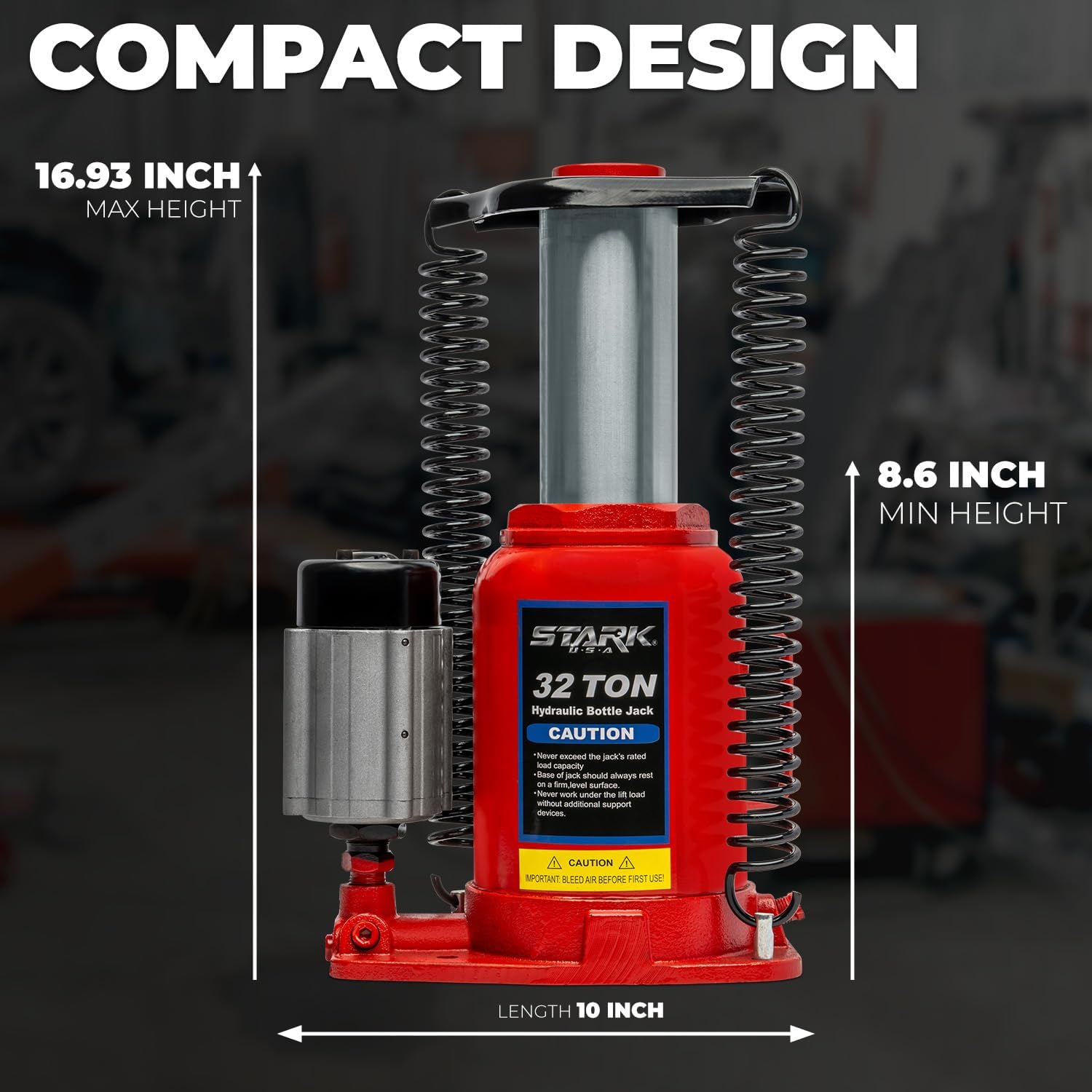 Stark USA 12-Ton (24,000 LBS) Capacity Air/Hydraulic Bottle Jack Low Profile Bottle Jack Lift Auto Repair Automobile Truck SUV Car Lift with Handle