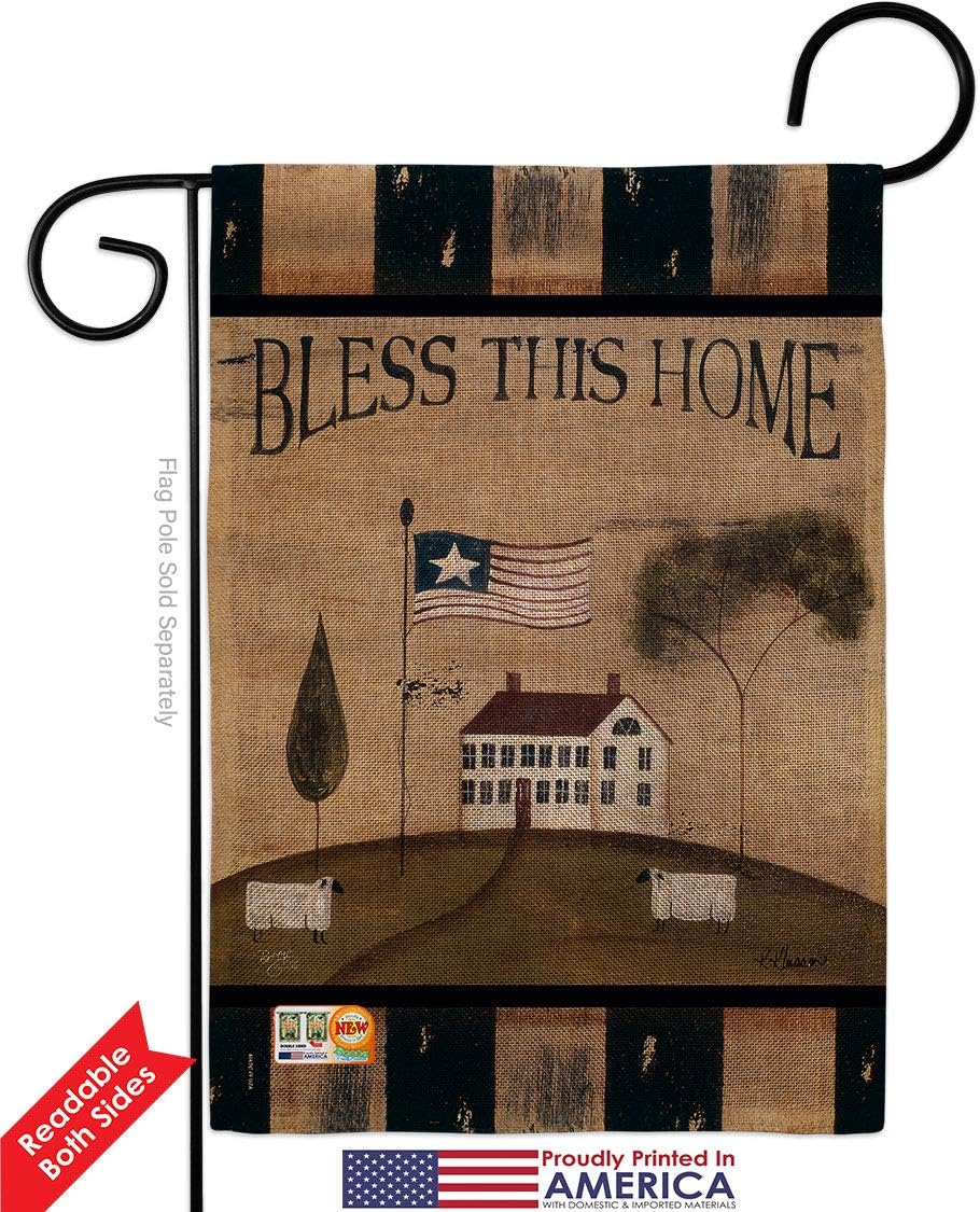 Welcome Bless This Home Burlap Garden Flags Pack Country Living Primitive Farm Western Barn American Rustic Cowboy Rural Ranch USA Vintage Applique