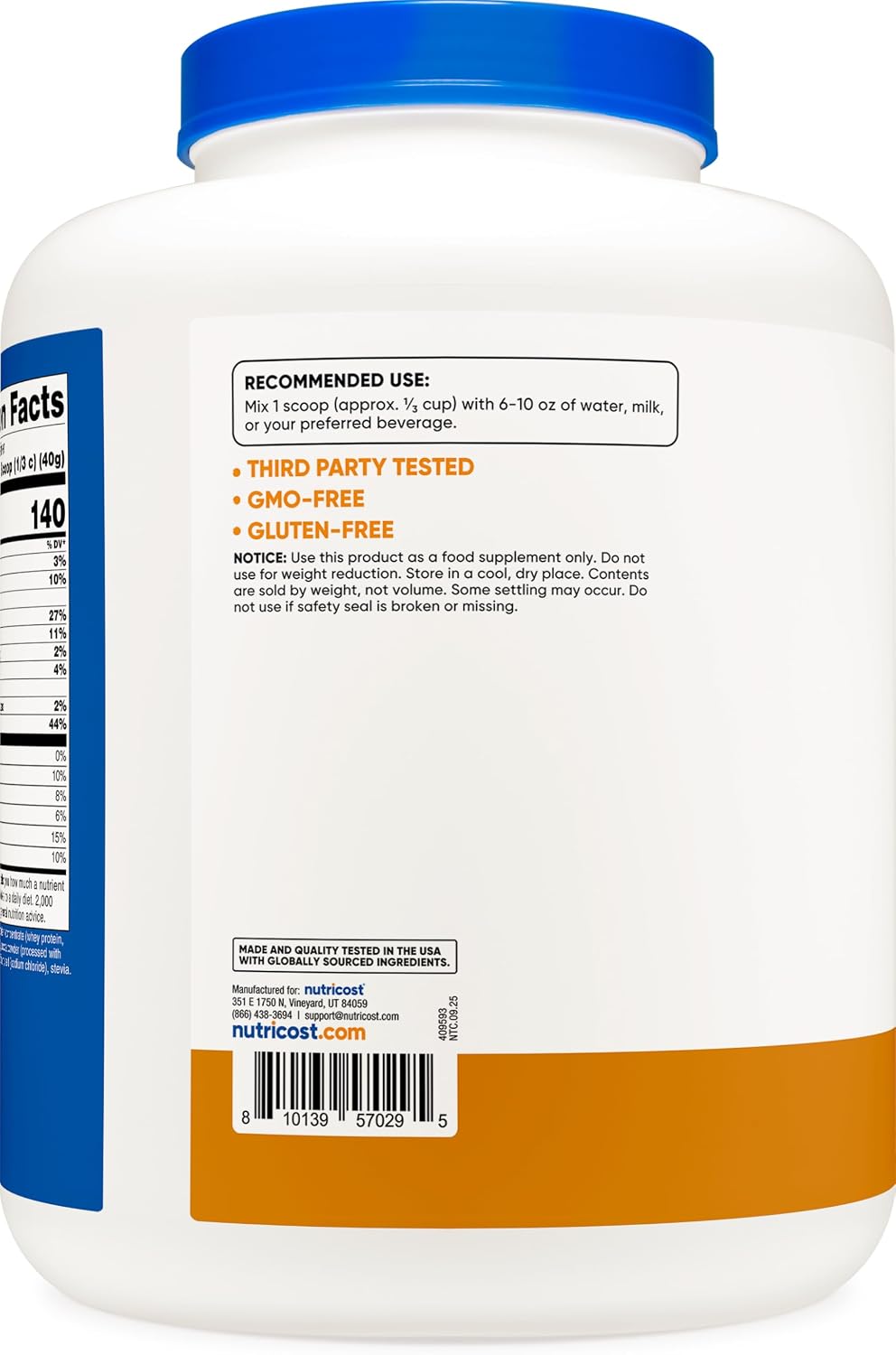 Nutricost Grass-Fed Whey Protein Concentrate (Unflavored) 2LBS | Undenatured, GMO-Free, Gluten Free, Natural Flavors
