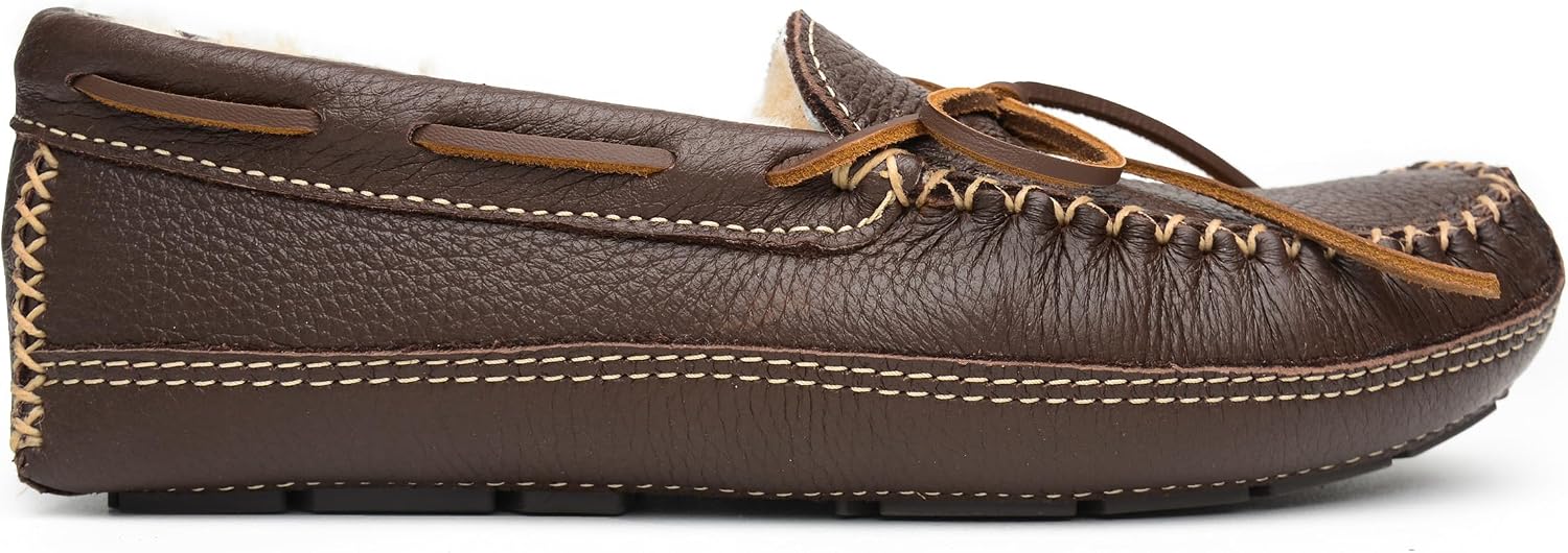 Minnetonka Men's Sheepskin Moose Slipper