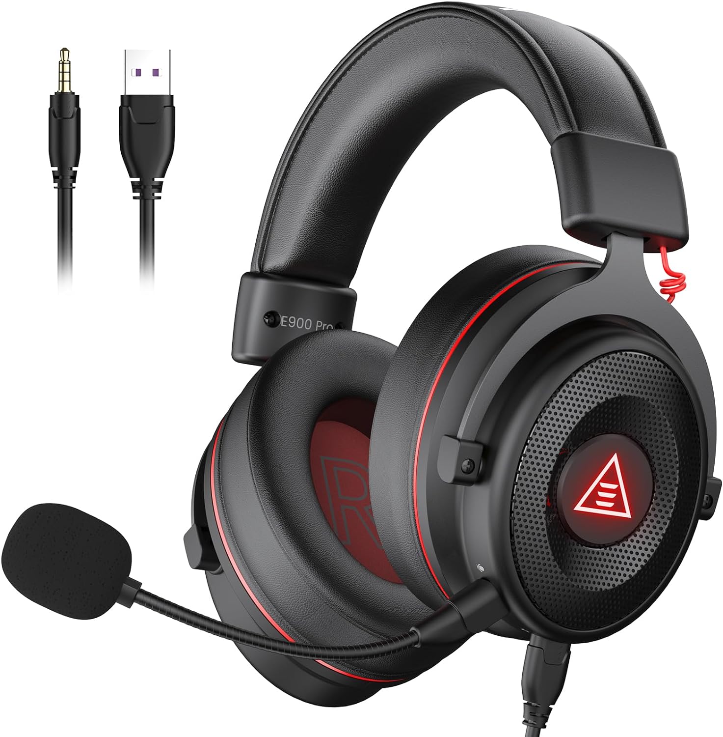 EKSA E900 Pro USB Gaming Headset for PC - Computer Headset with Detachable Noise Cancelling Mic, 7.1 Surround Sound, 50MM Driver - Headphones with Microphone for PS4/PS5, Xbox One, Laptop, Office | Computer Headset with Detachable Noise Cancelling Mic, H…