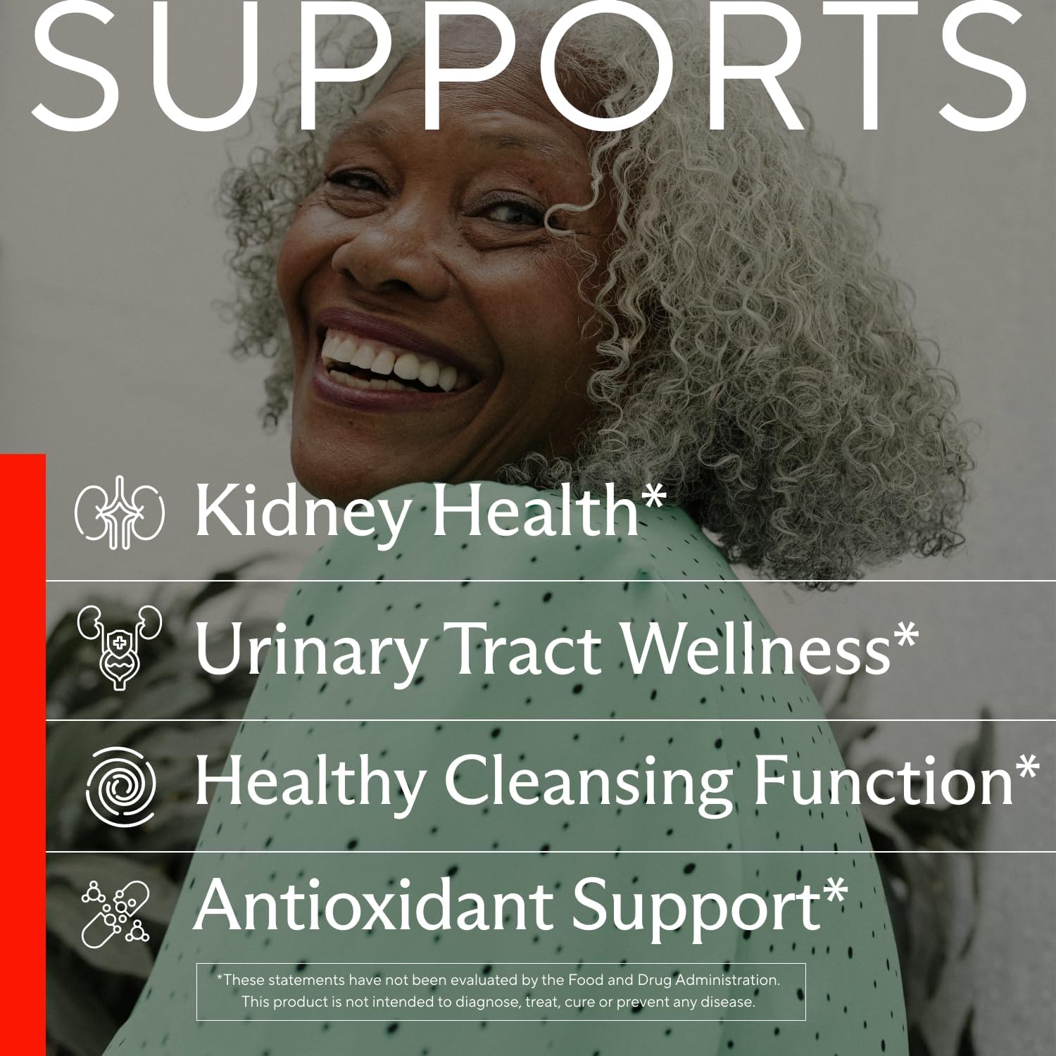 Kidney Cleanse & Detox Support with Cranberry, 60 Vegetarian Capsules | Kidney support supplement with Pacran cranberry, astragalus, uva ursi, nettle