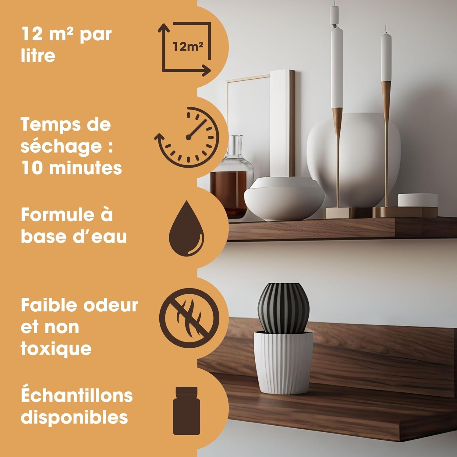 Furniture Clinic Wood Stain | Dark Oak | Water Based | Fast Drying, Low Odor