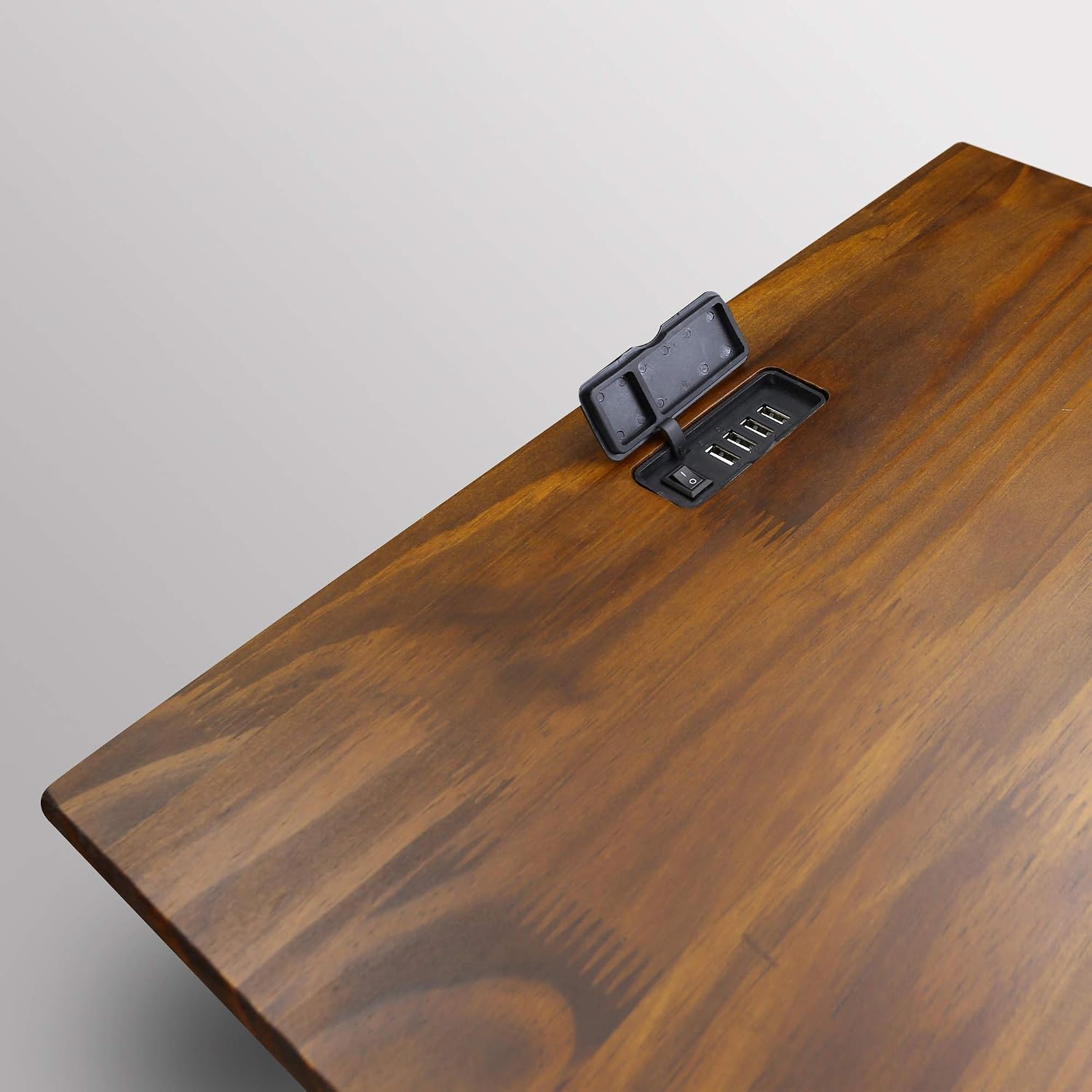 Casual Home Owl Night Stand with USB Port Charging Station and Drawer, 17.5"W x 14.25"D x 24.5"H, Espresso
