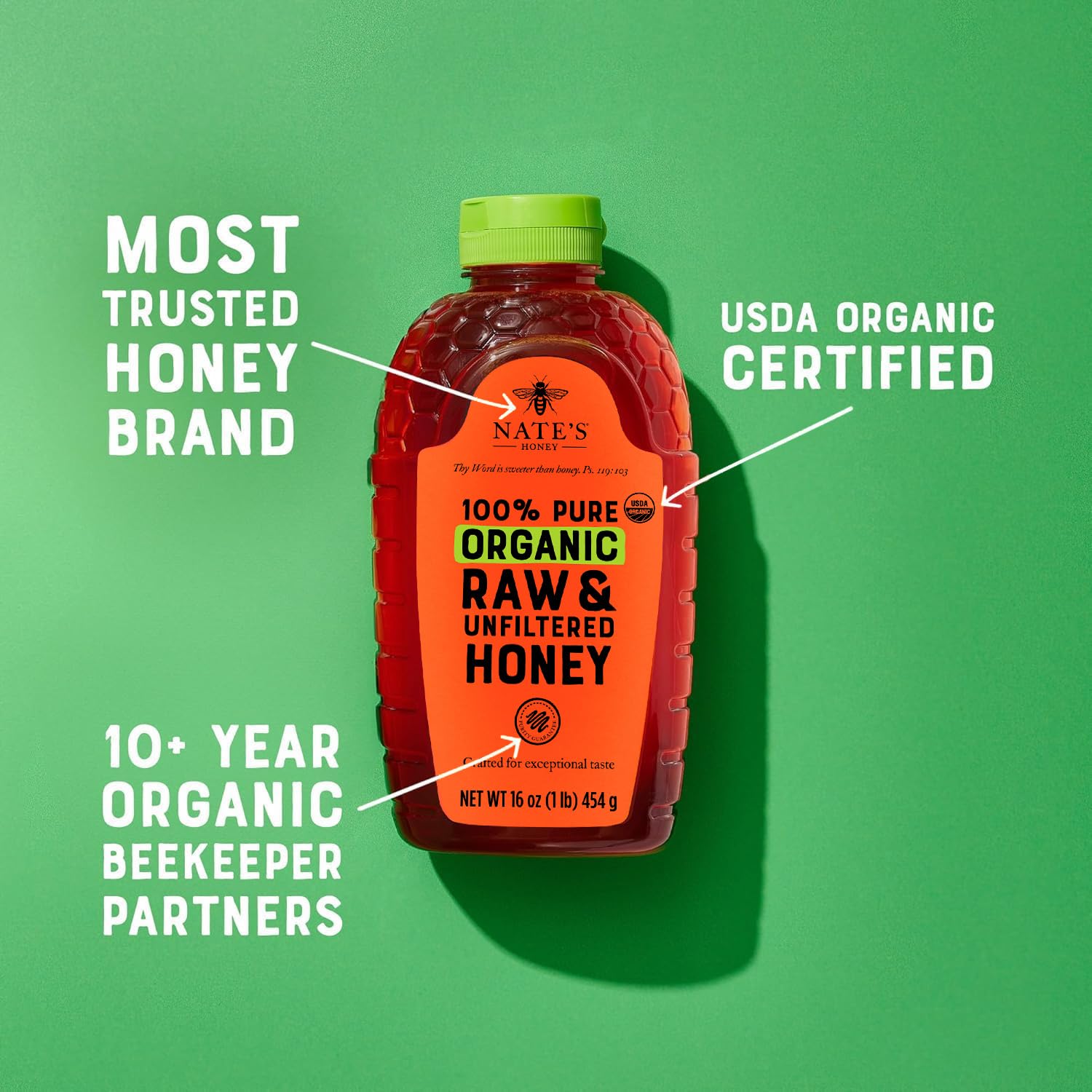 Nate's Organic Honey - 32oz. Squeeze Bottle