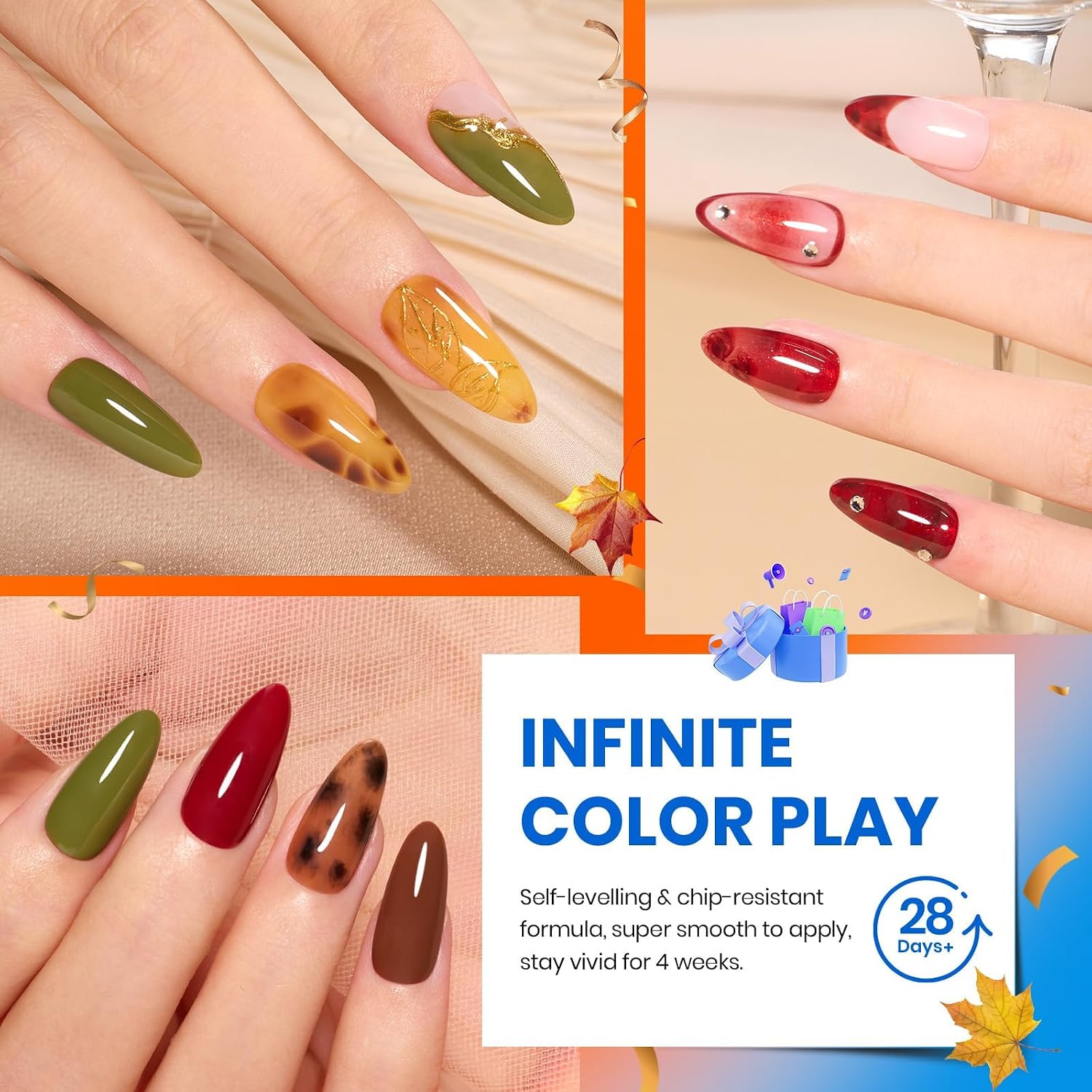 Beetles Gel Nail Polish Set with Base Glossy Matte Top Coat Macaron Gel