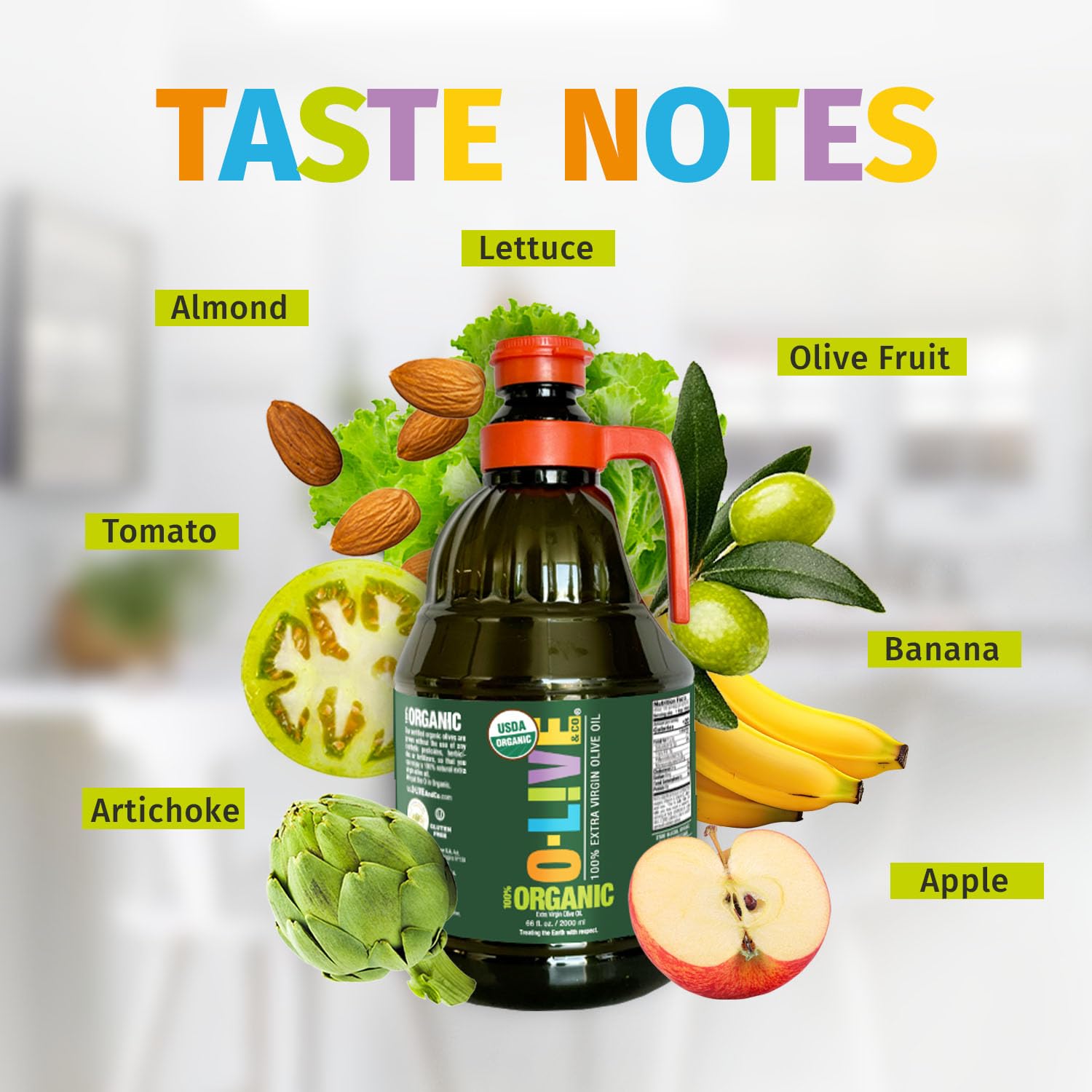 O-Live&Co. Premium USDA Organic Extra Virgin Olive Oil - First Cold Pressed EVOO - Phenolic Rich - Single Origin - Early Harvest - Versatile Oil Cooking & Dressing - 1L