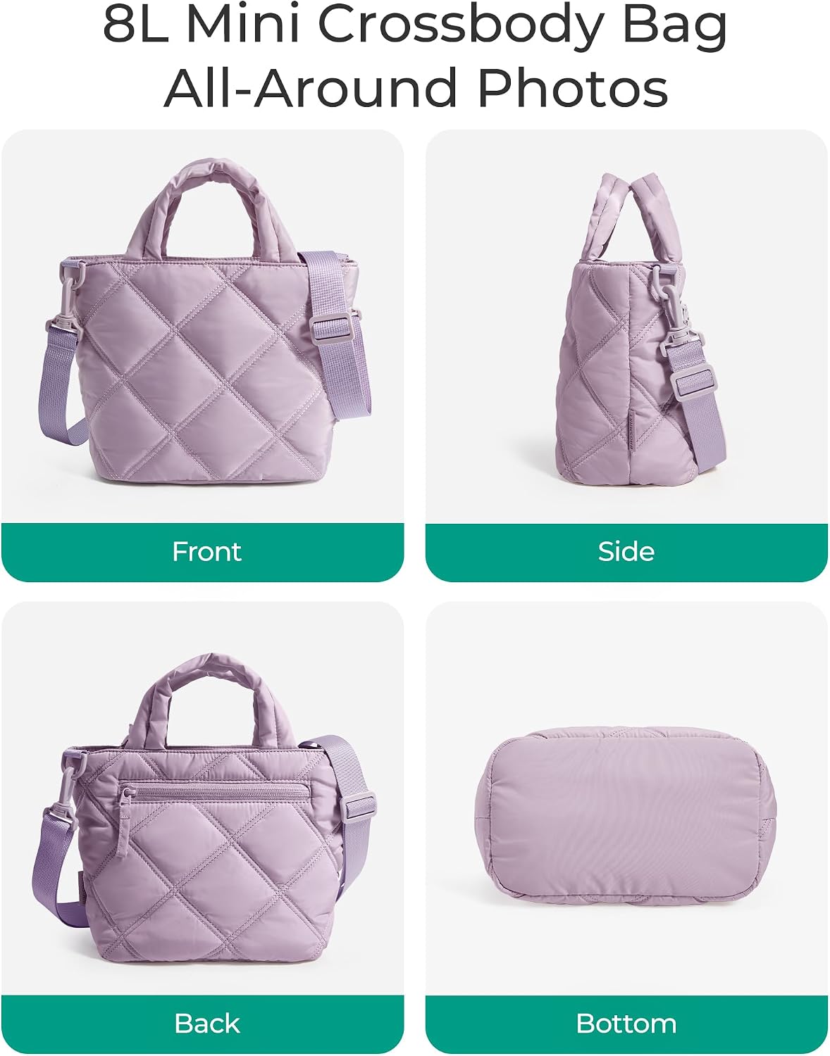 BAGSMART Crossbody Bags for Women, Lightweight Purses for Women, Quilted Puffer Tote Handbags for Daily Use,Shop,Travel