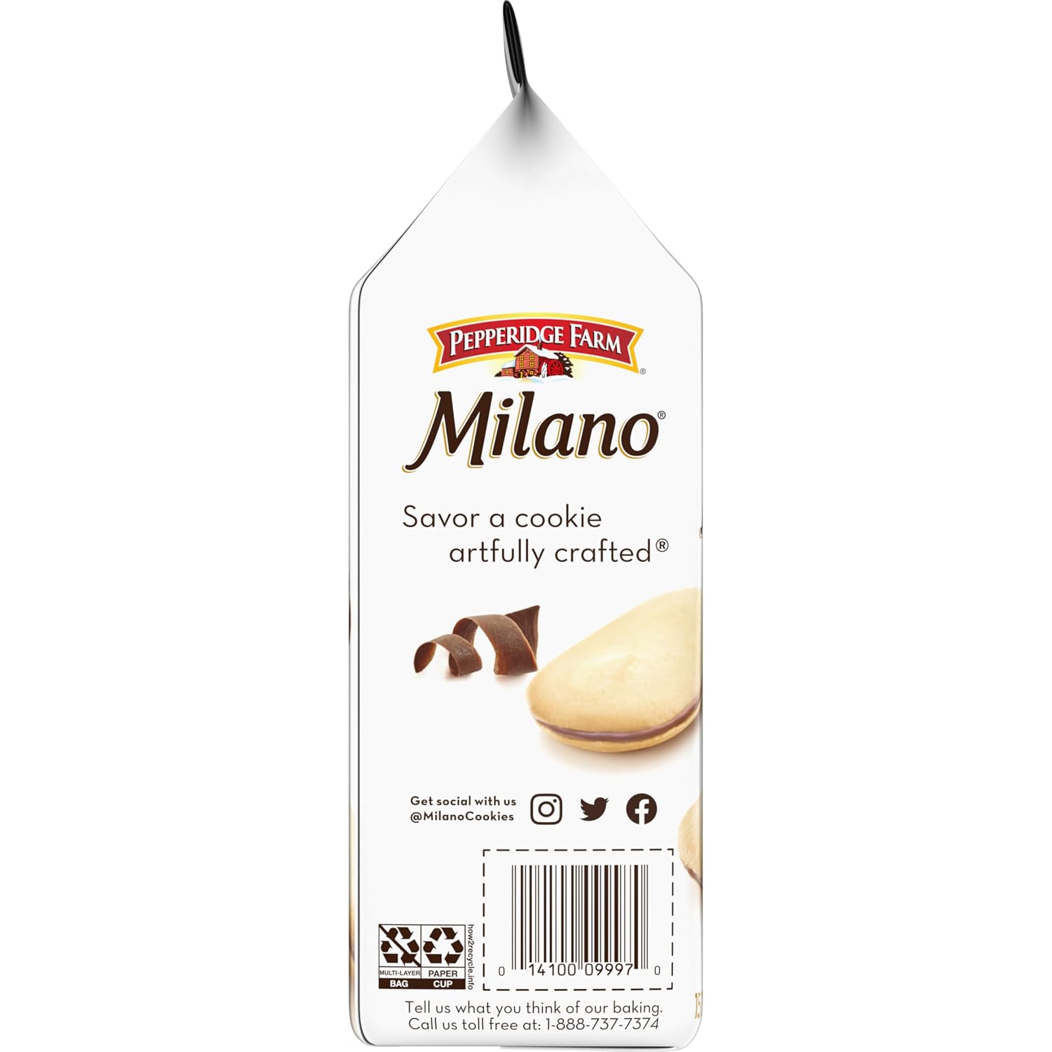 Pepperidge Farm Milano Milk Chocolate Cookies, 6 OZ Bag (15 Cookies)