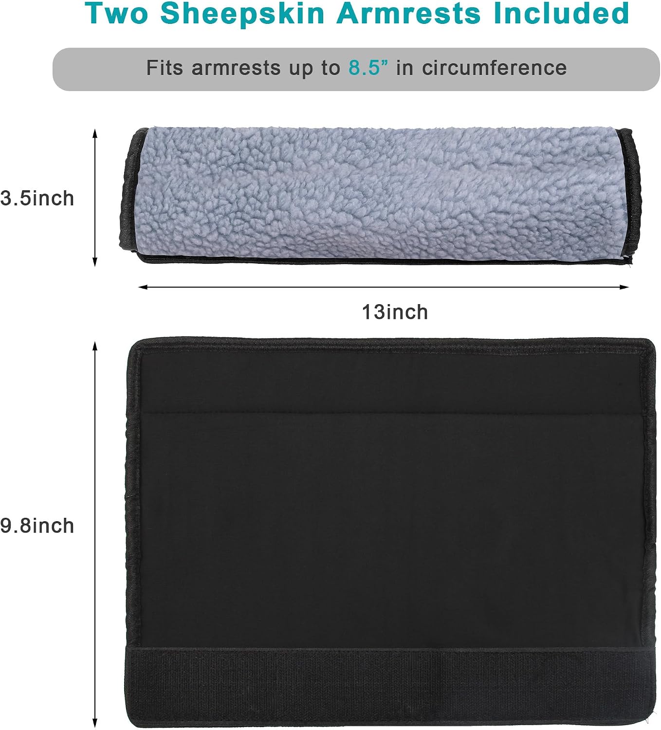 AHIER Wheelchair Armrest Pads, 2PCS Sheepskin Fleece Wheelchair Armrest Covers, Non Slip Arm Rest Cover Cushion pad for Wheelchairs