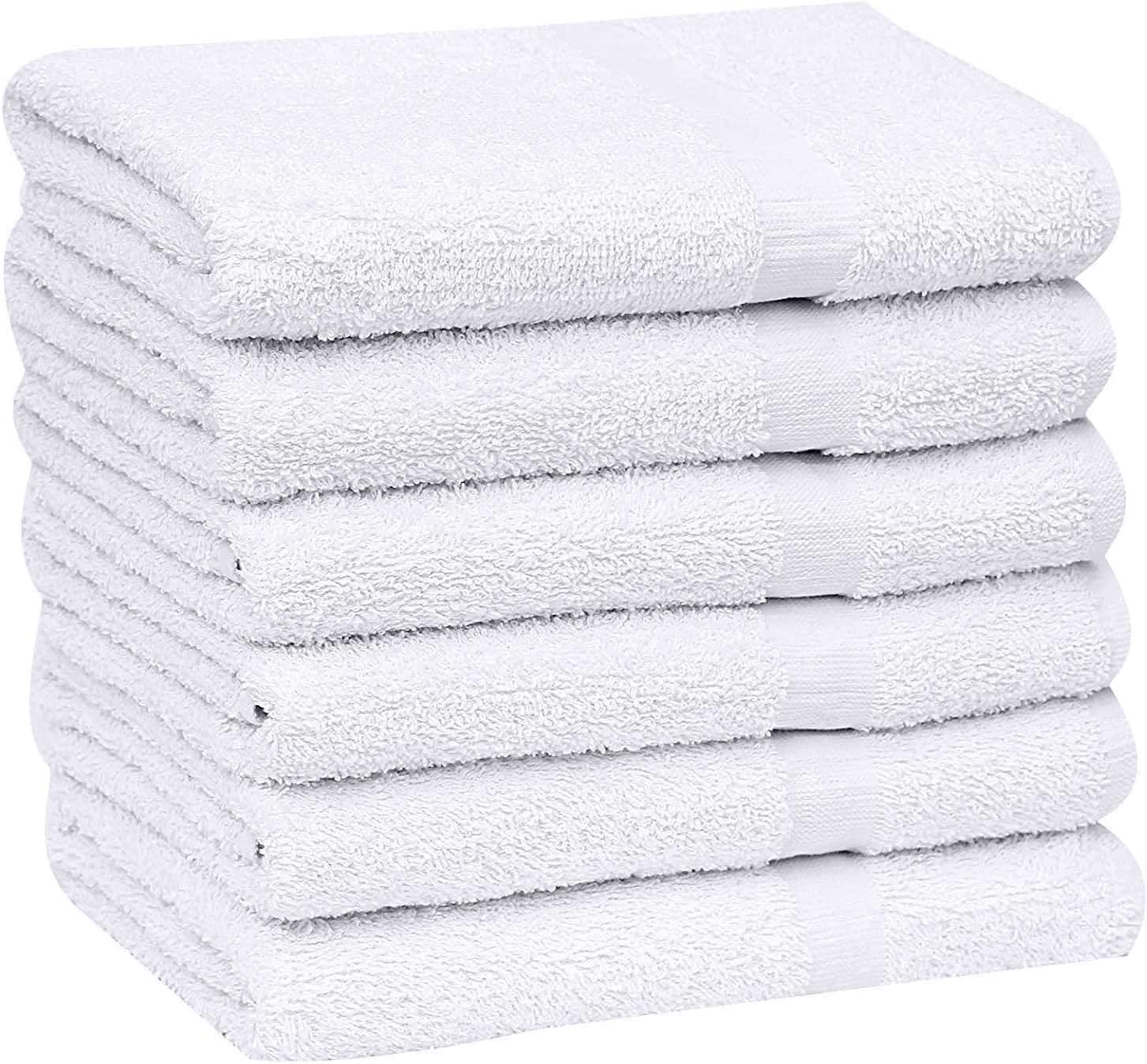 Bulk Pack 60 Pcs (5 Dozen) White Economy 15x25 Inches Basic Hand Towel - 2.25 lb/dz