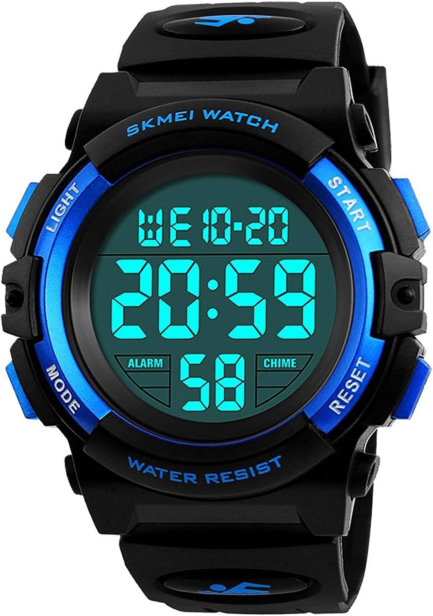cofuo Kids Digital Watch for Boys Girls, Boys Watches Ages 3-17,Sport Outdoor Watch for Kid, 50M Waterproof Analog Multifunctional Chronograph LED Alarm Stopwatch Silicone Band, Kids Gift