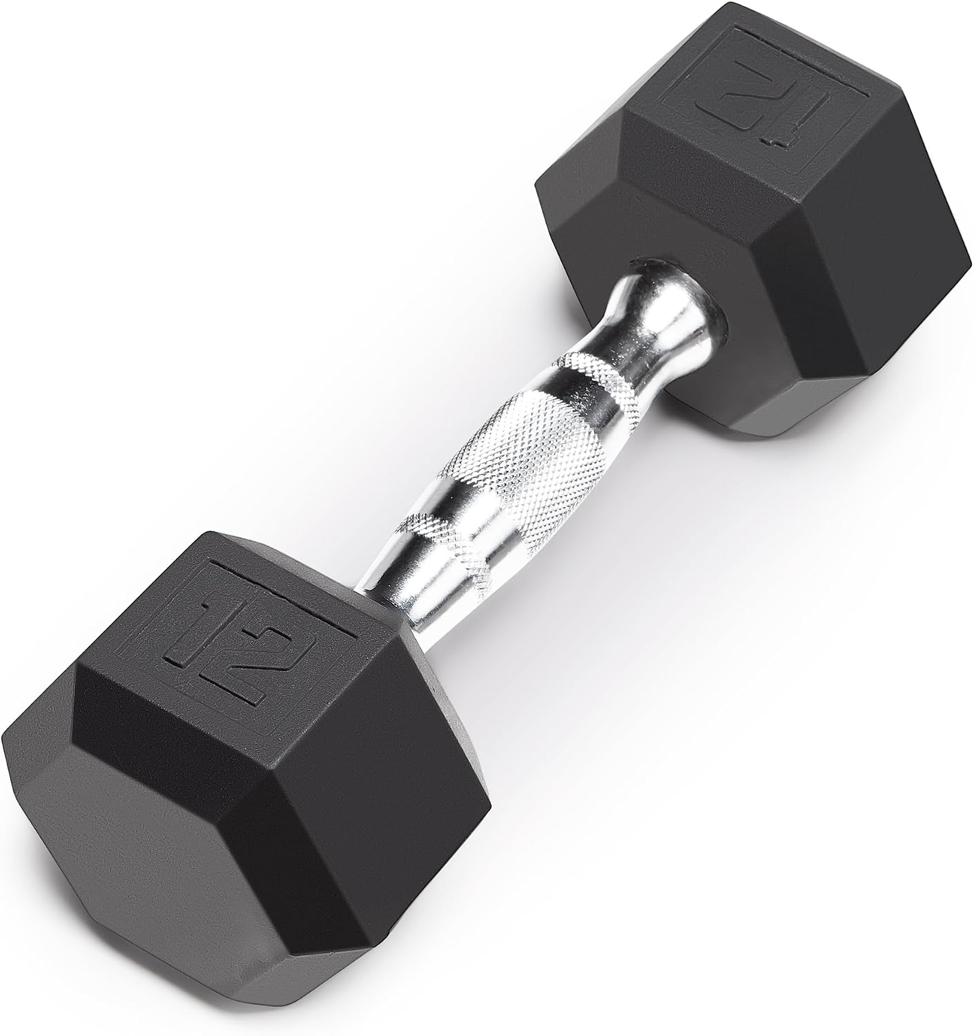 Marcy Classic Rubber Hex Dumbbell with Knurled Grip for Strength Training and Bodybuilding, 5lb - 50lb Single Dumbbell for Exercise & Fitness, Sold Individually