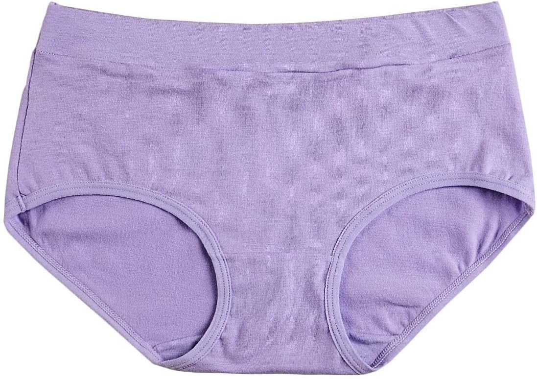 Buankoxy Women's Mid-Rise Stretch Cotton Panties, Assorted Colors