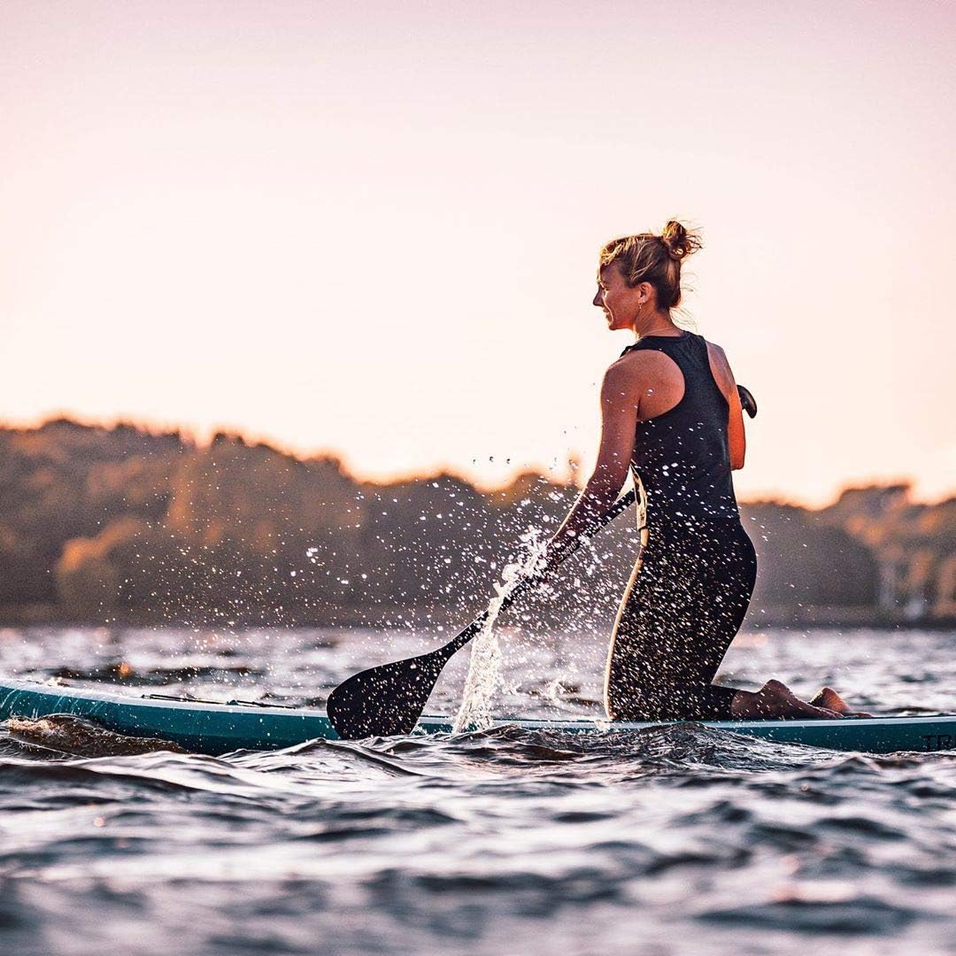 Karltion SUP Paddle - 3-Piece Adjustable Aluminium SUP Paddle with Glass Fiber Blade for Surfing, Floating, Water Sports