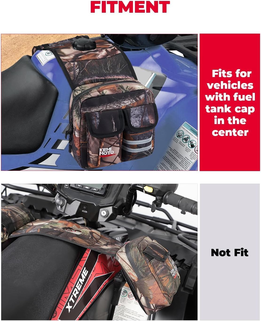 KEMIMOTO ATV Tank Bag, Water-resistant Warm Cooler Motorcycle Saddle Bag