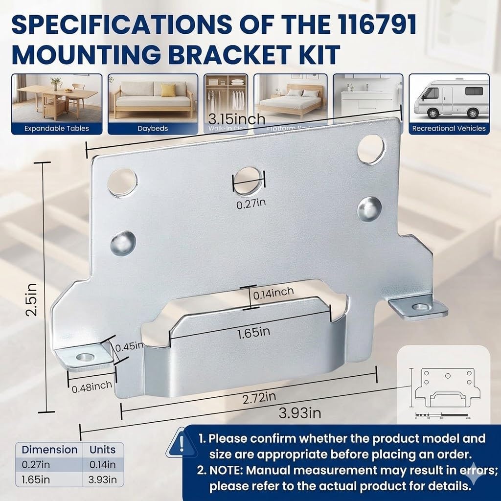116791 Mounting Plate Replacement for IKEA Bed Frame Brackets (6 Pack) | Heavy Duty Iron Headboard Bracket Hardware Kit Compatible with Malm Hemnes