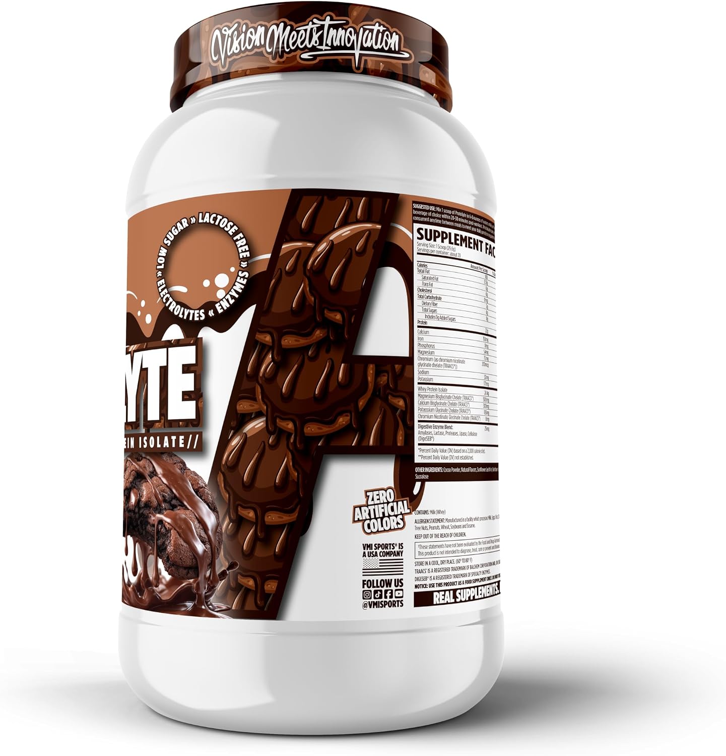 VMI Sports | ProtoLyte Whey Isolate Protein Powder | Low Calorie Whey for Weight Loss and Muscle Gain | Digestive Enzymes | Non-GMO (1.6 lb, Chocolate Fudge Cookie) | Premium whey isolate protein powder for smooth mixing in shakes smoothies and convenien…