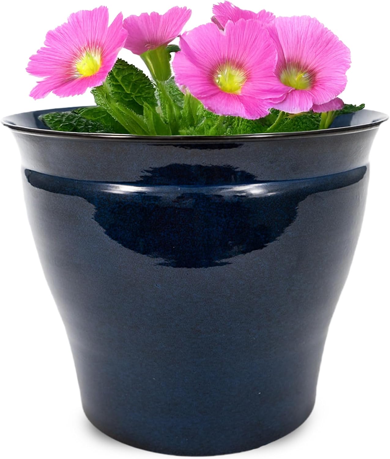Headwind Glazed Ironstone Avery Collection Decorative Plant Pot – 6" Midnight Sapphire Glazed Decorative Pot – Lightweight & Durable Flower Pots