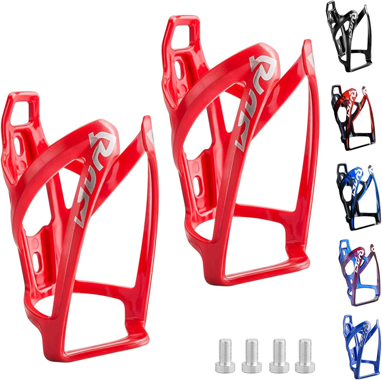 Suruid Bike Water Bottle Cage Ultra-Light Bicycle Bottle Holder Universal Bike Cup Holder Rack for Bicycle, Cycling, MTB, Road/Mountain Bikes 2 Pack - Black