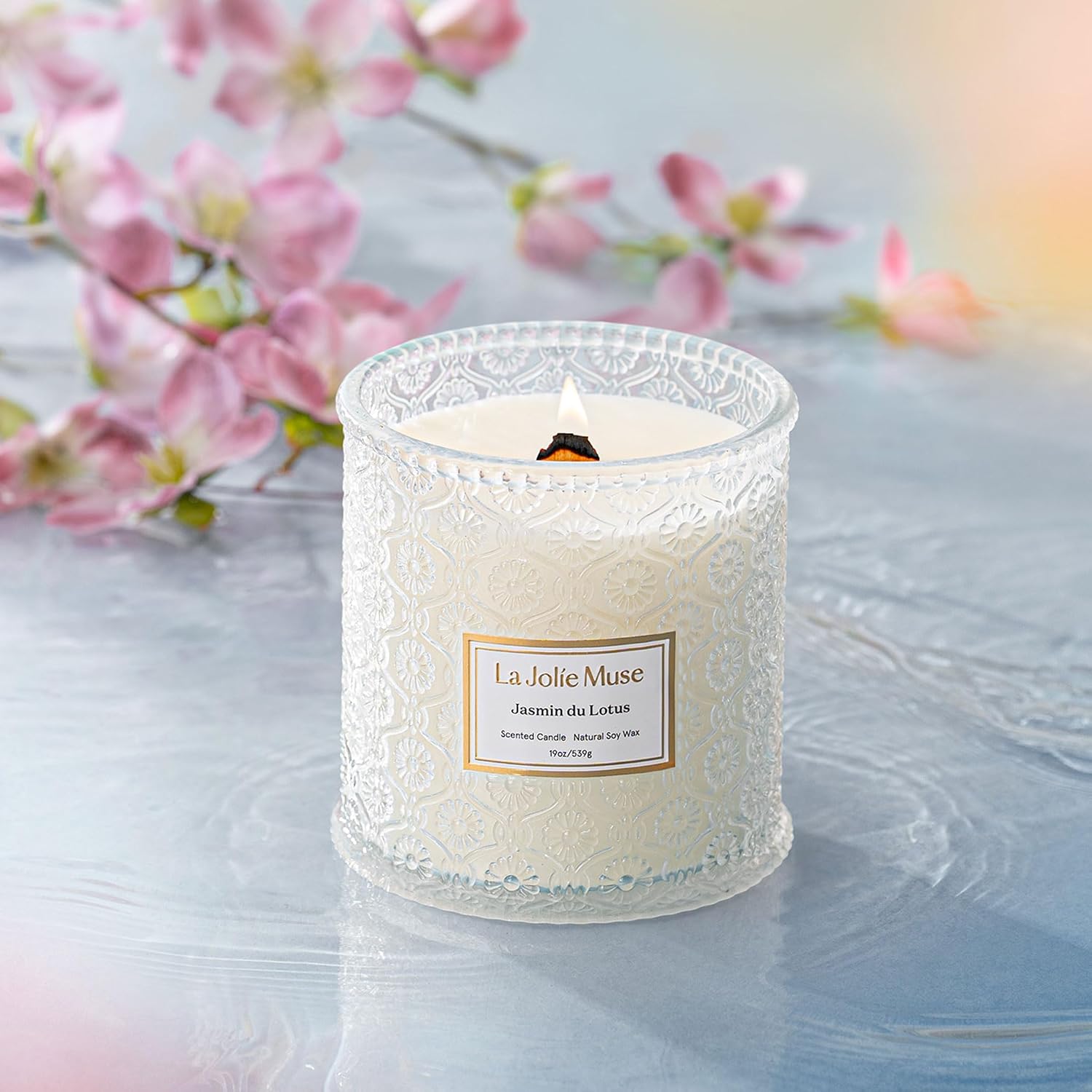 LA JOLIE MUSE Starlit Fir Pine Scented Candles for Home,19 oz Natural Soy