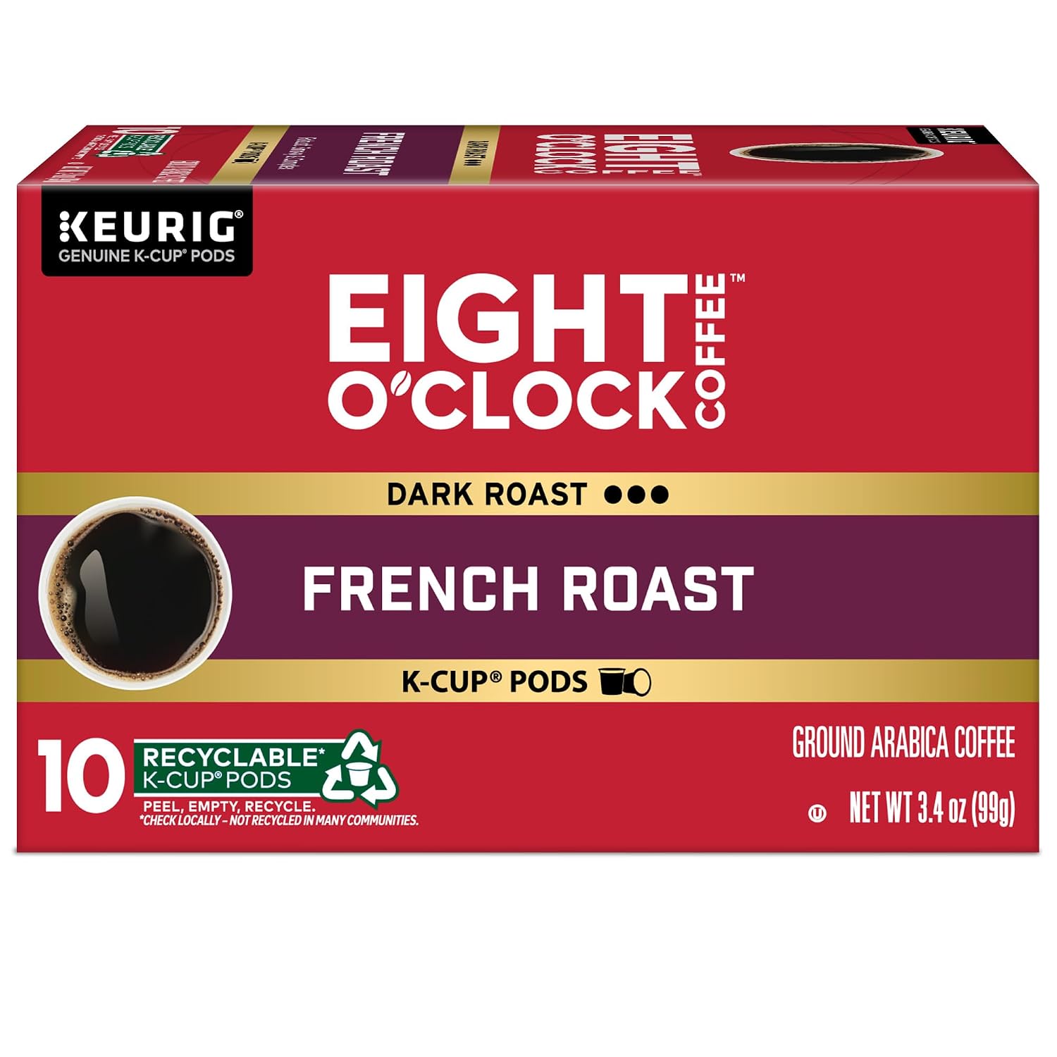 Eight O'Clock Coffee The Original, Single-Serve Keurig K-Cup Pods, Medium Roast Coffee Pods, 72 Count